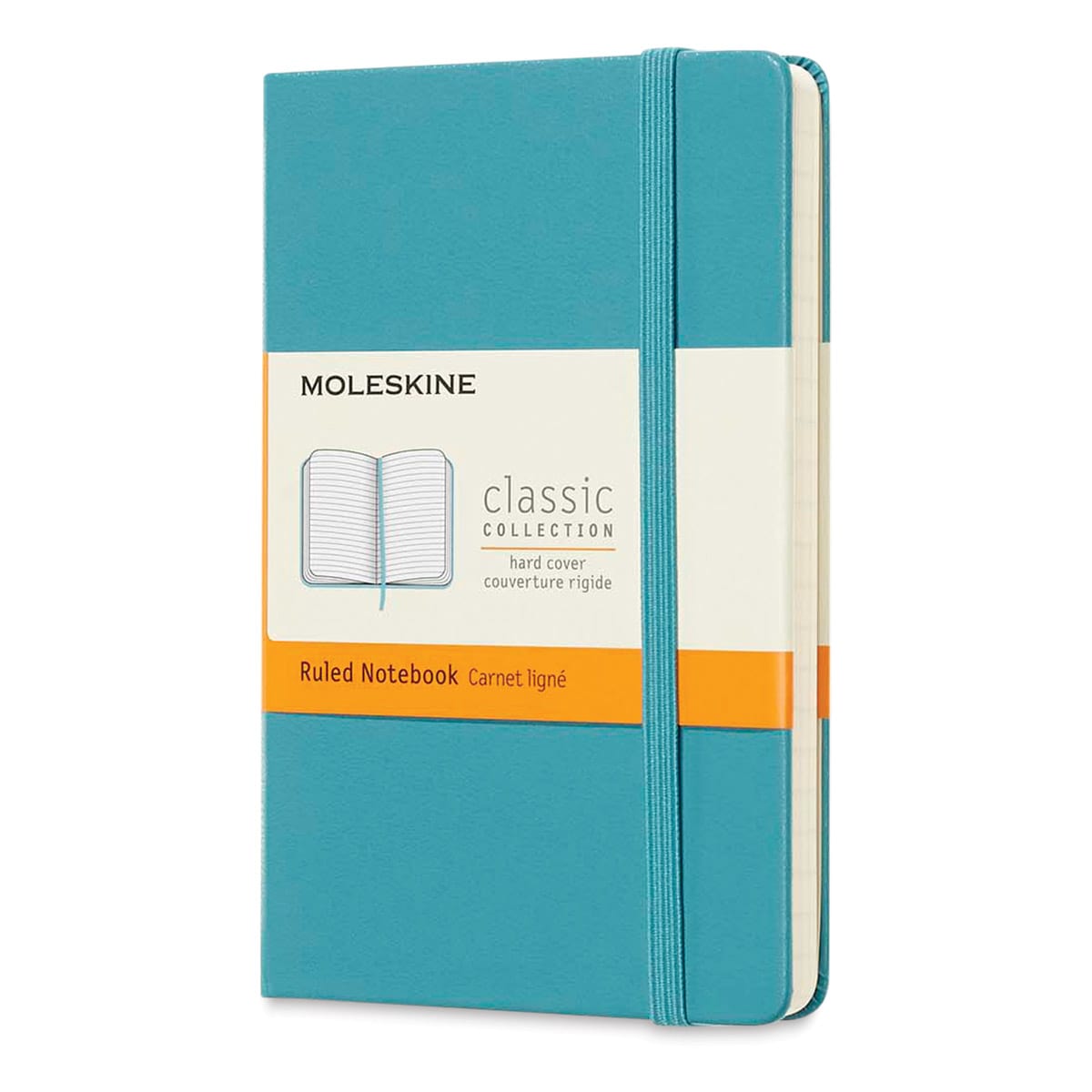 Moleskine Classic Hardcover Notebook - Reef Blue, Ruled, 5-1/2" x  3-1/2"