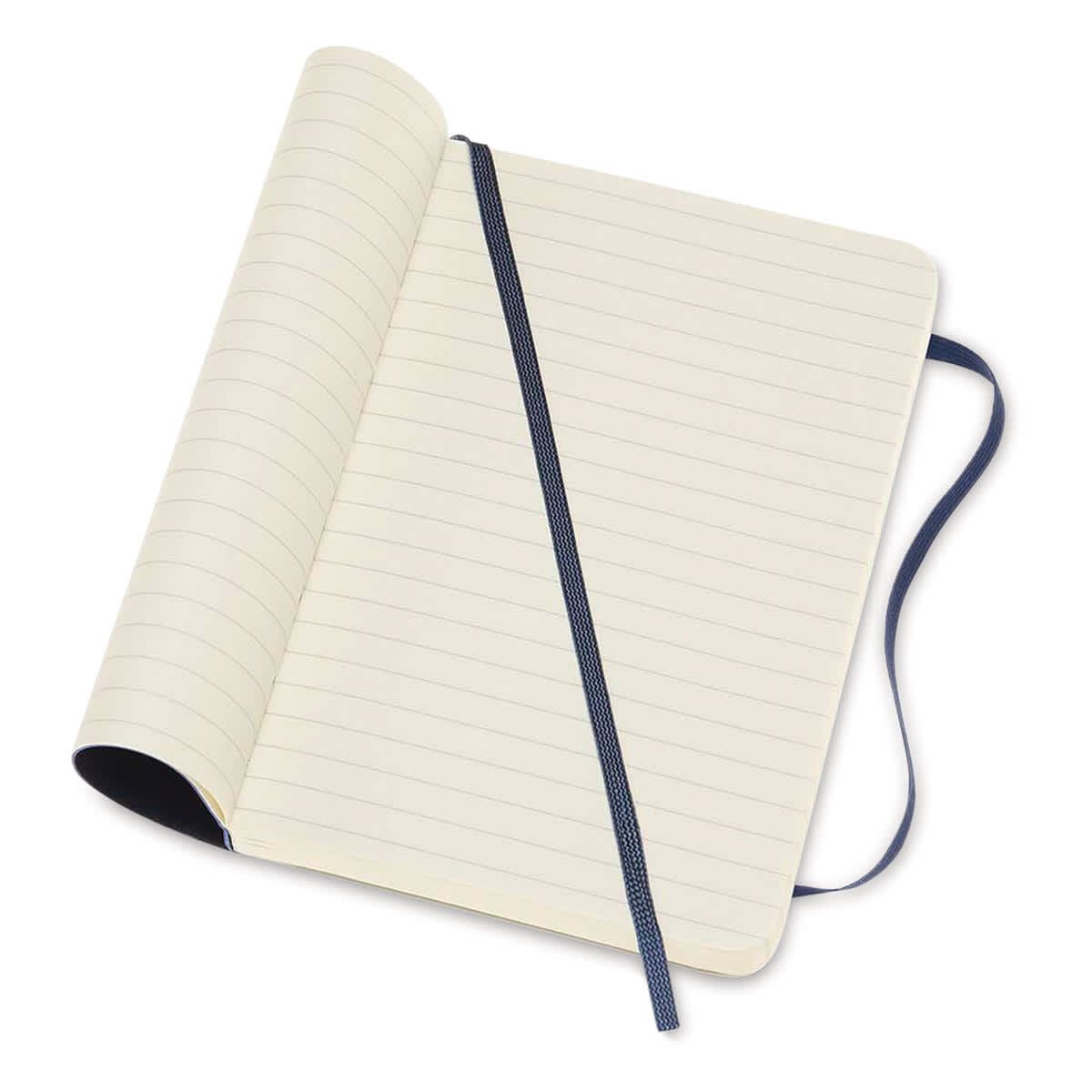 Moleskine Classic Soft Cover Notebook - Sapphire Blue, Ruled, 5-1/2" x 3-1/2" (open)