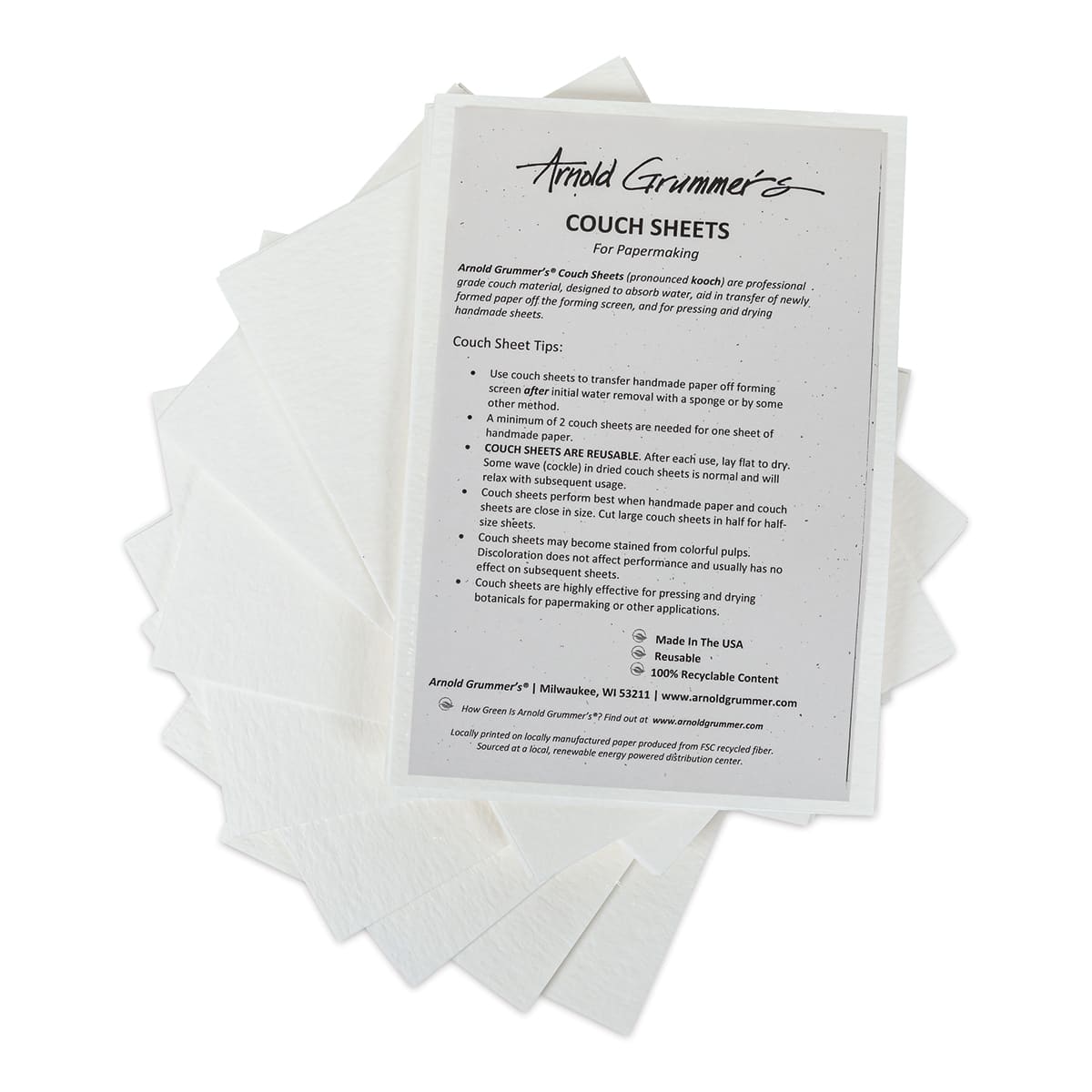Arnold Grummer Couch Sheets - 6" x 9", Pack of 100