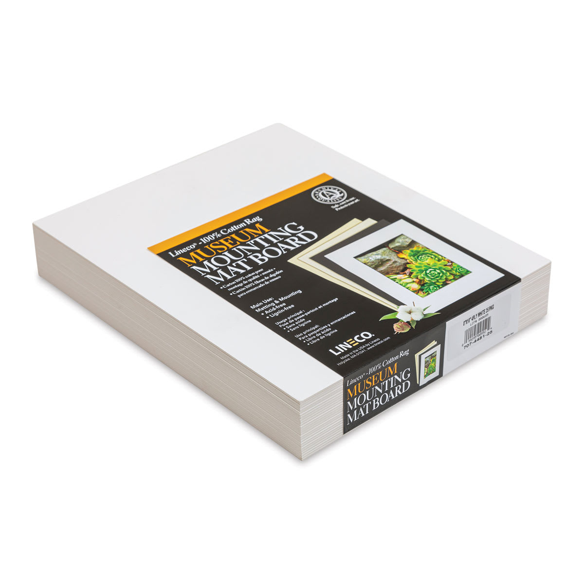 Lineco Cotton Rag Museum Mounting Boards - Pkg of 25,   White, 8" x 10"