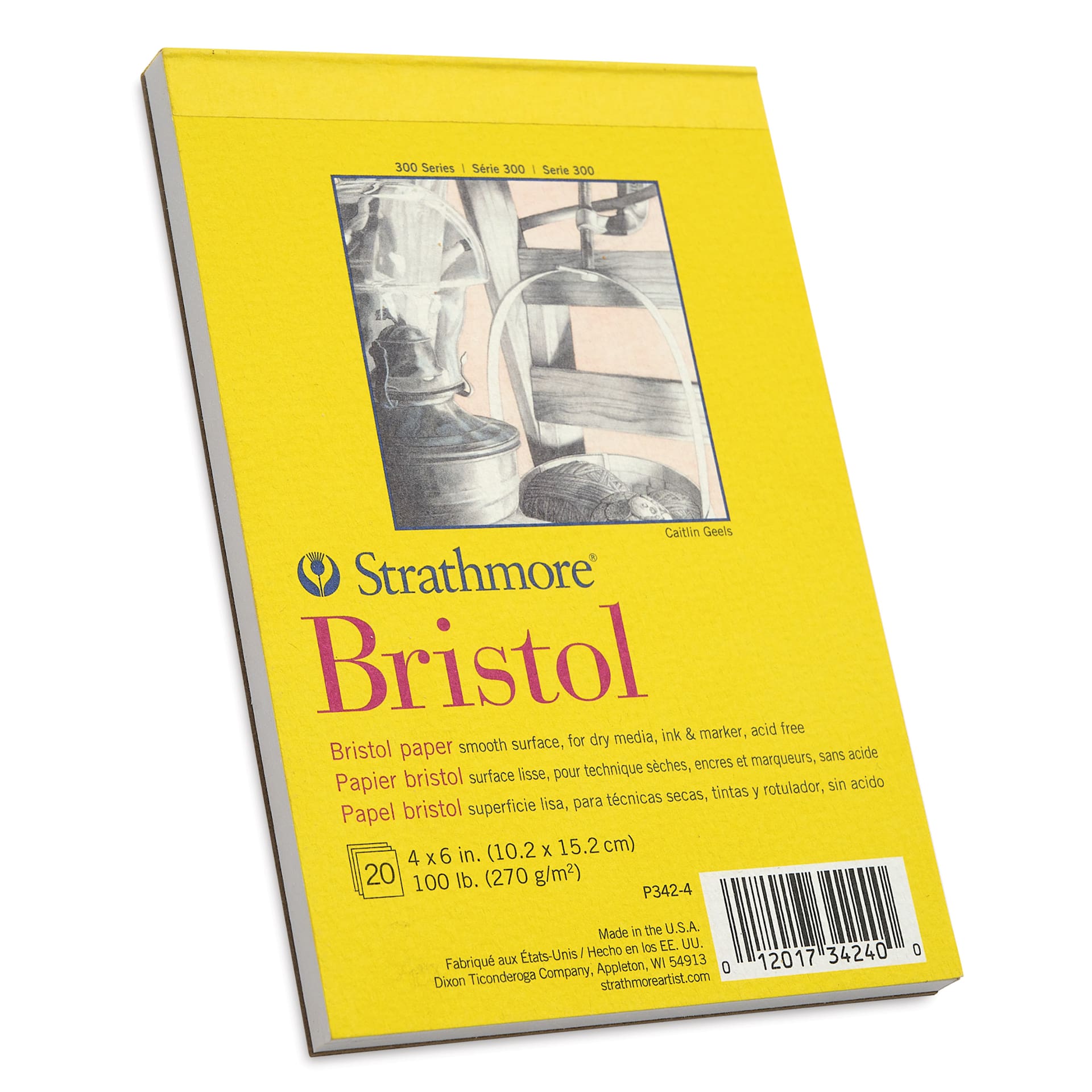 Strathmore 300 Series Bristol Pad - 4" x 6", Smooth, 20 Sheets
