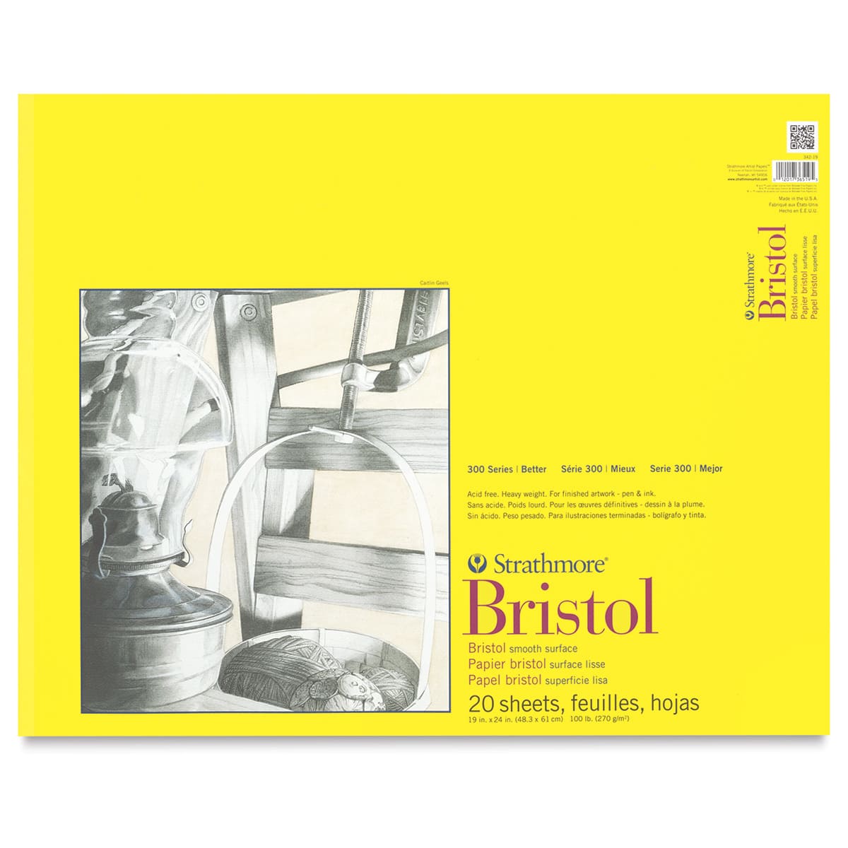 Strathmore 300 Series Bristol Pad - 19" x 24", Smooth, 20 Sheets Strathmore 300 Series Bristol Pad - 19" x 24", Smooth, 20 Sheets