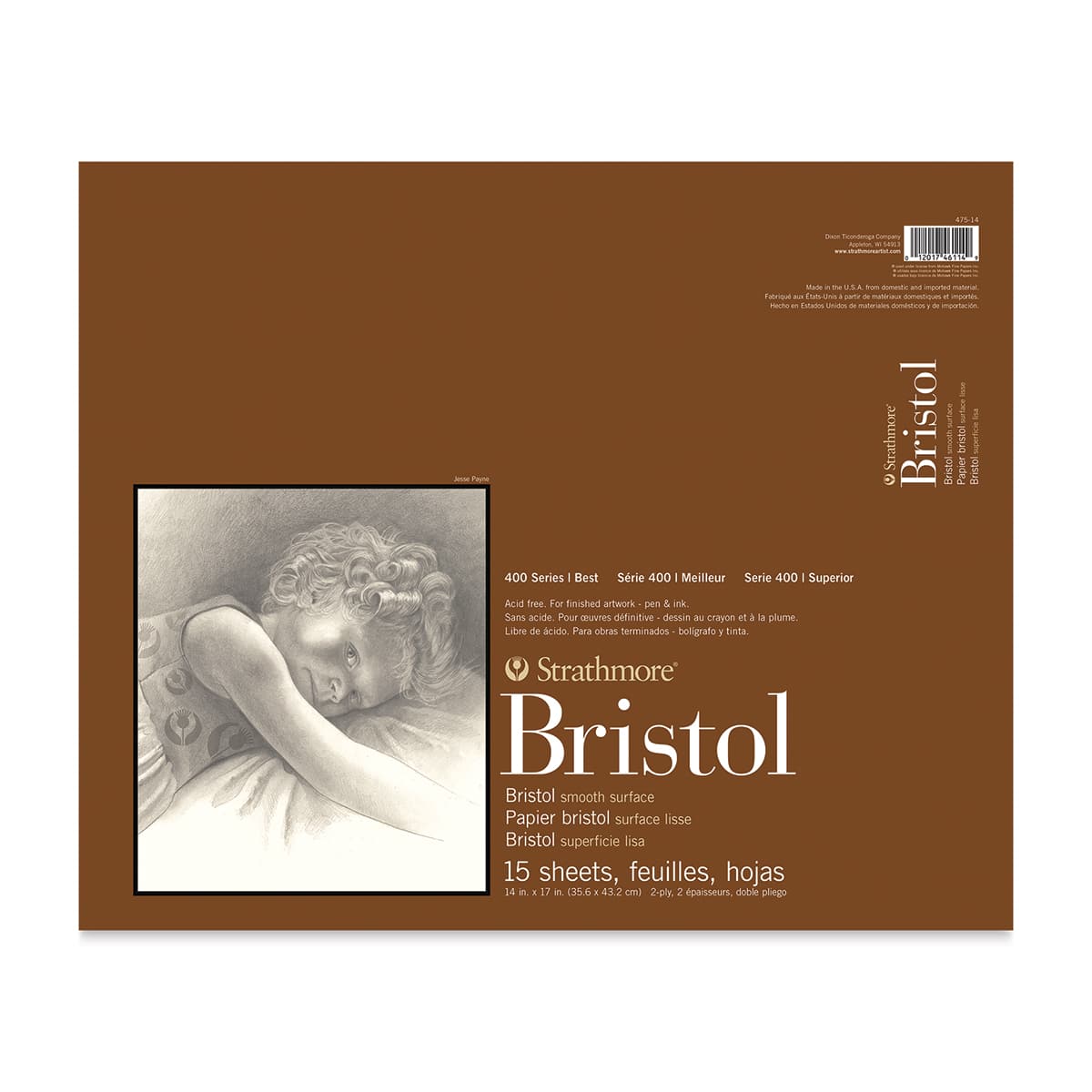 Strathmore Bristol Pad - 14" x 17", Smooth, front of the pad Strathmore Bristol Pad - 14" x 17", Smooth, front of the pad