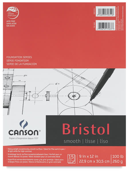Bristol Pad, Smooth Finish, 15 Sheets