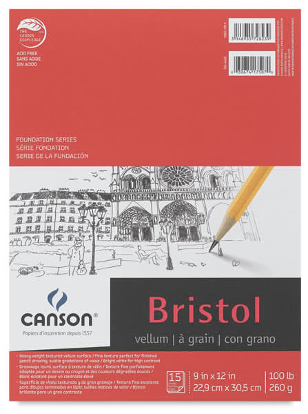 Bristol Pad, Vellum Finish, 15 Sheets