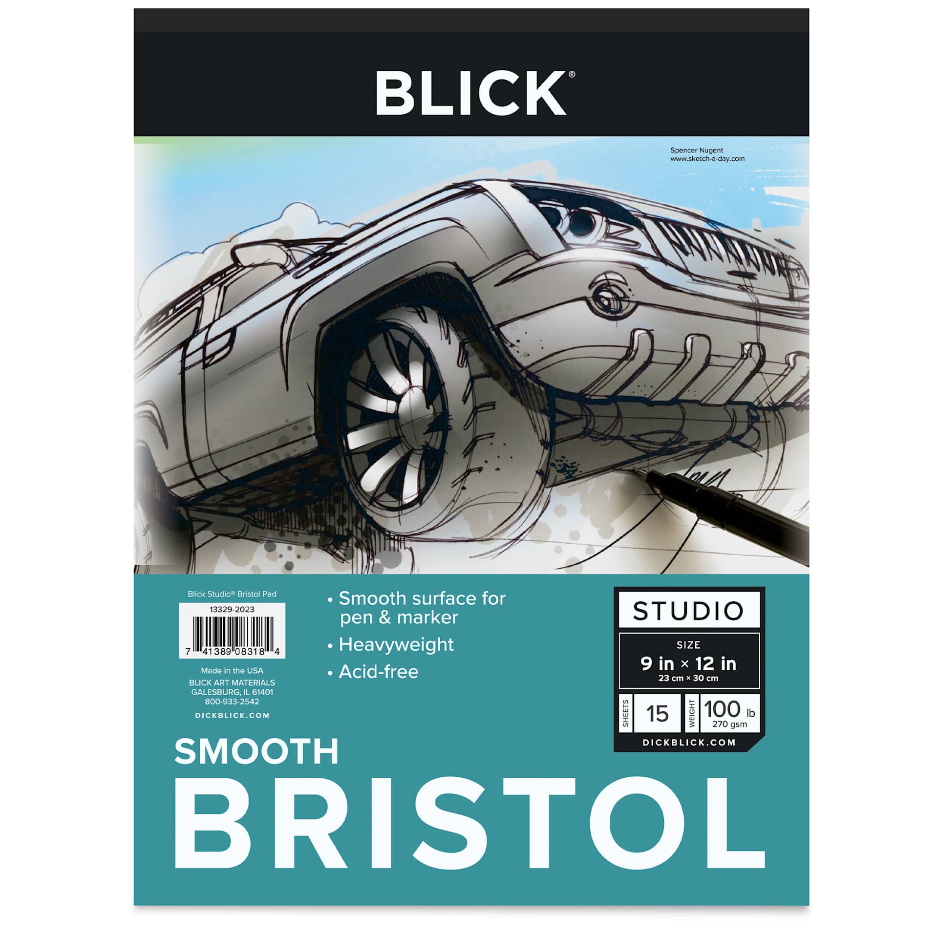 Blick Bristol Pad - 9" x 12", Smooth, 15 Sheets, front cover