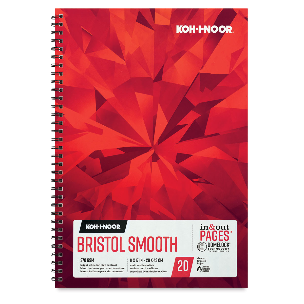 Koh-I-Noor Bristol Pad - Smooth, 17" x 11", 20 Sheets