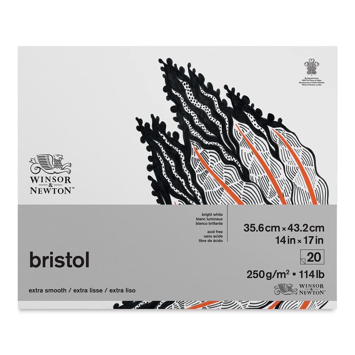 Winsor & Newton Bristol Paper Pad - 14" x 17", 20 Sheets Winsor & Newton Bristol Paper Pad - 14" x 17", 20 Sheets