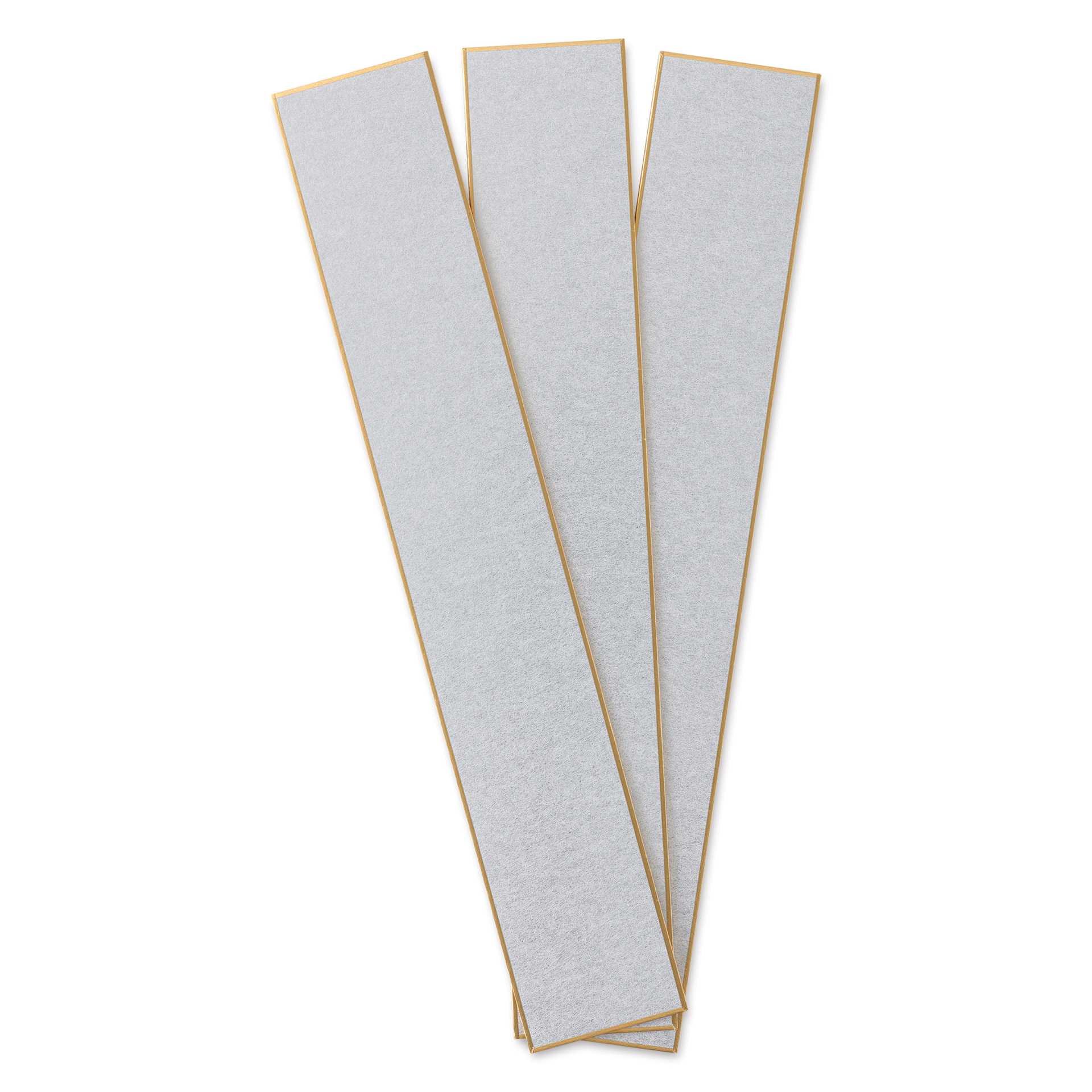 Aitoh Silver Paper Shikishi Boards - 2-1/5" x 14-1/4", Pkg of 3, fronts