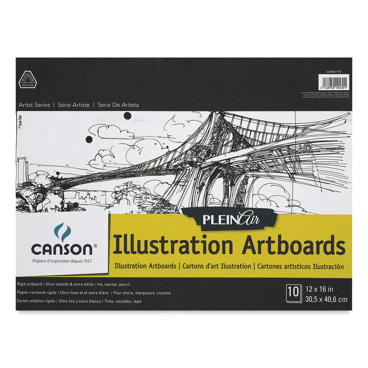 Canson Plein Air Illustration Art Board Pad - 16" x 12", 10 Sheets (front cover)