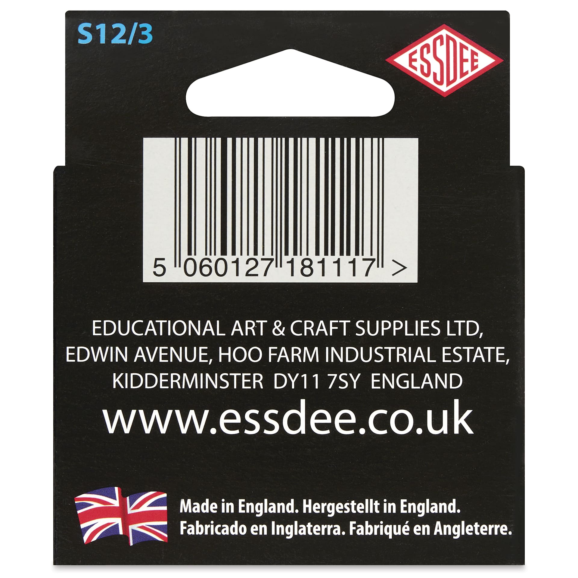 Essdee Scratchboard Scraper Cutters - Style 3, Pkg of 12 - back of packaging
