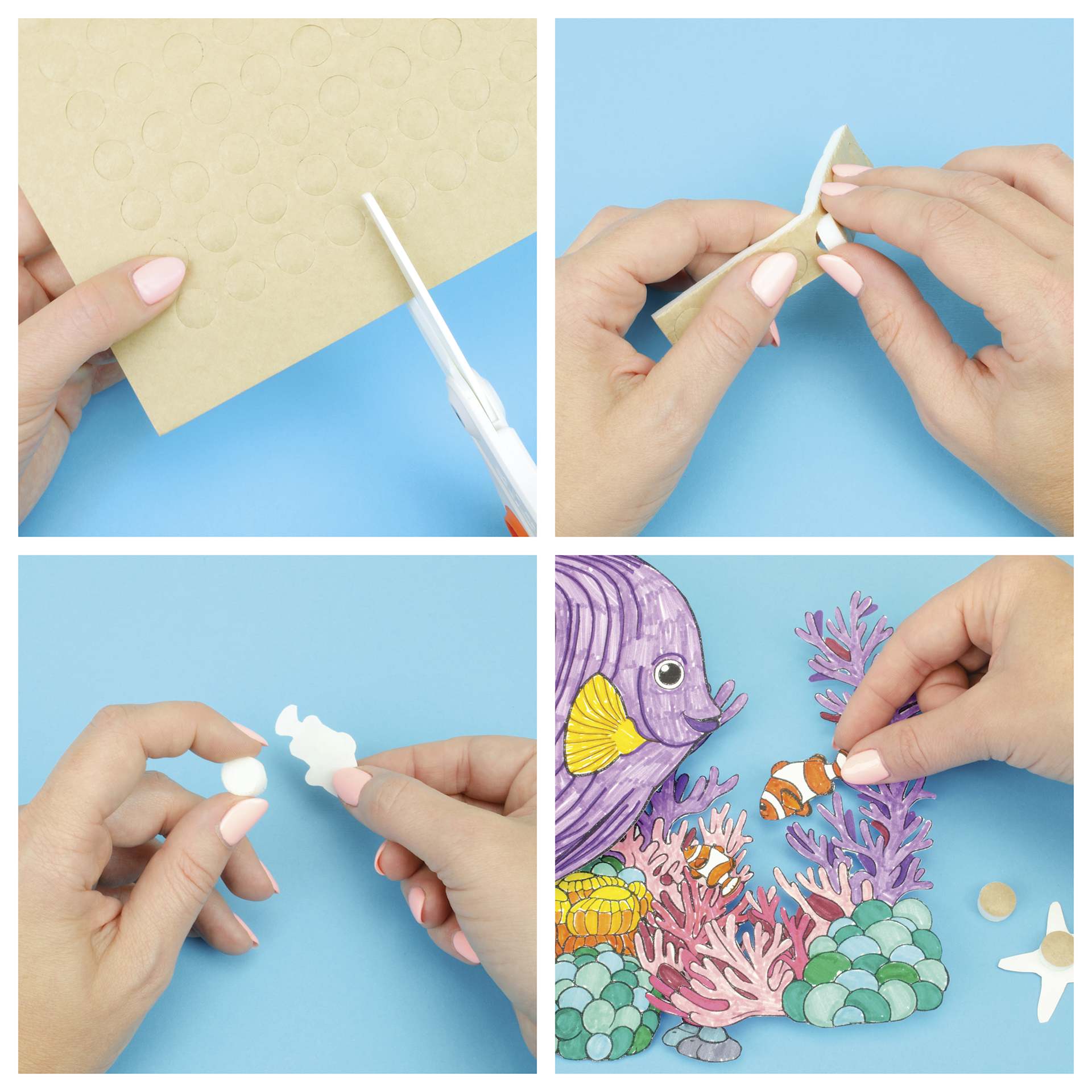 3D Dots - steps showing how to use