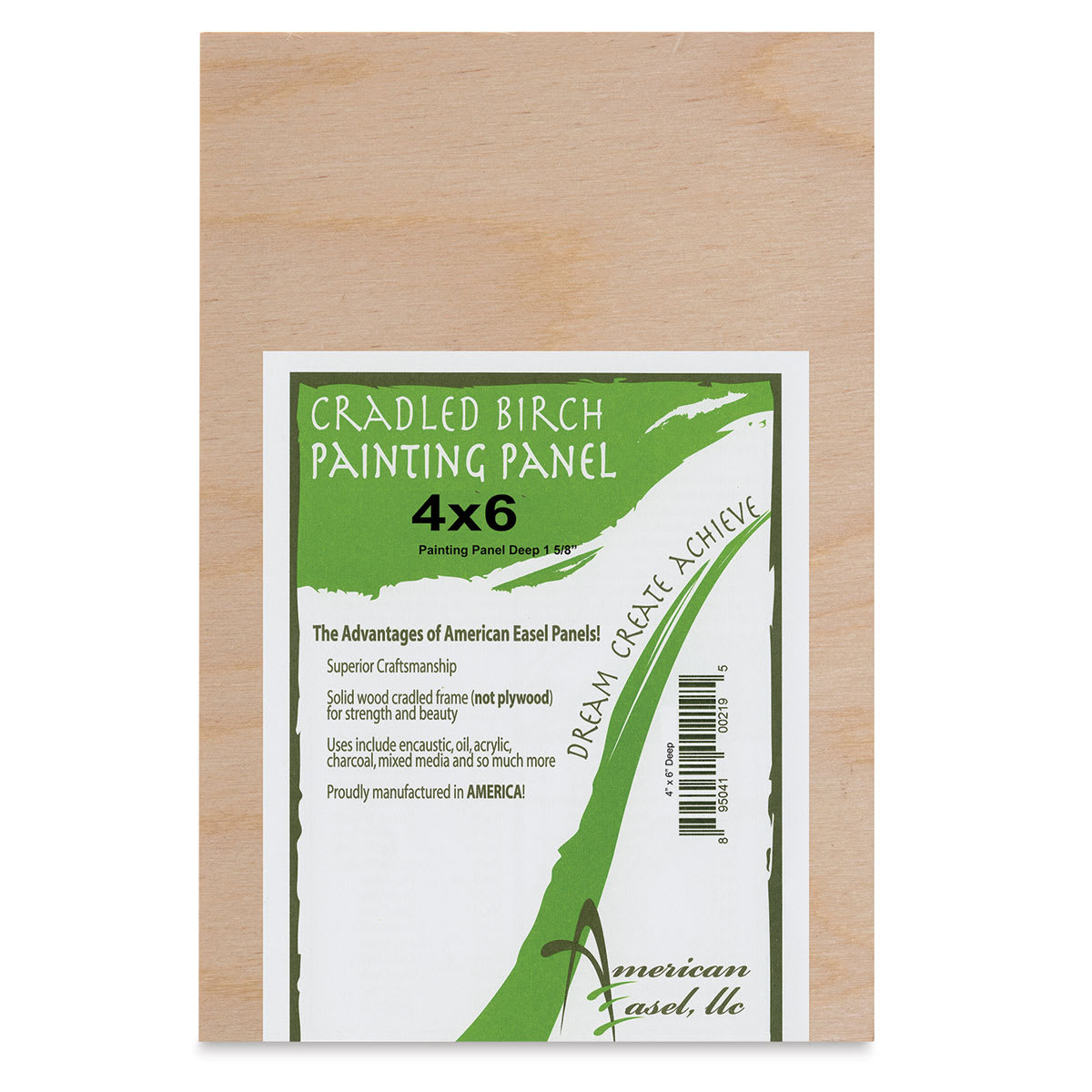 American Easel Wood Wood Painting Panel - 4" x 6" x 1-5/8", Deep Panel