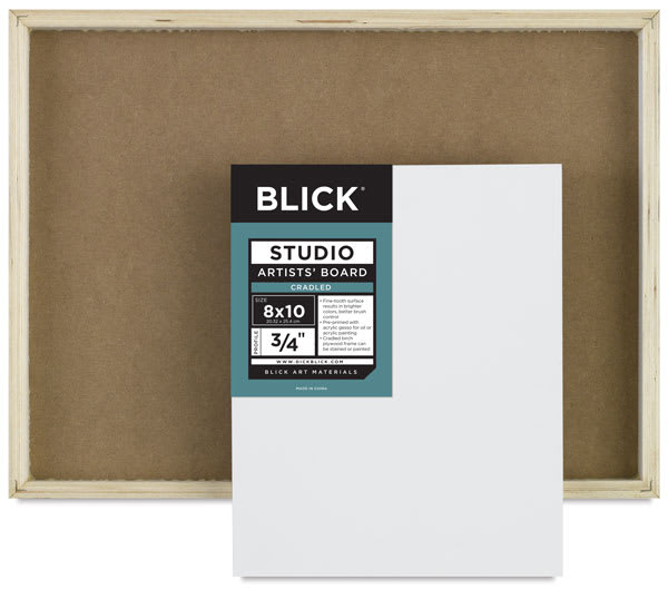 Blick Studio Artists' Panels - Front and back view of 3/4" profile panels