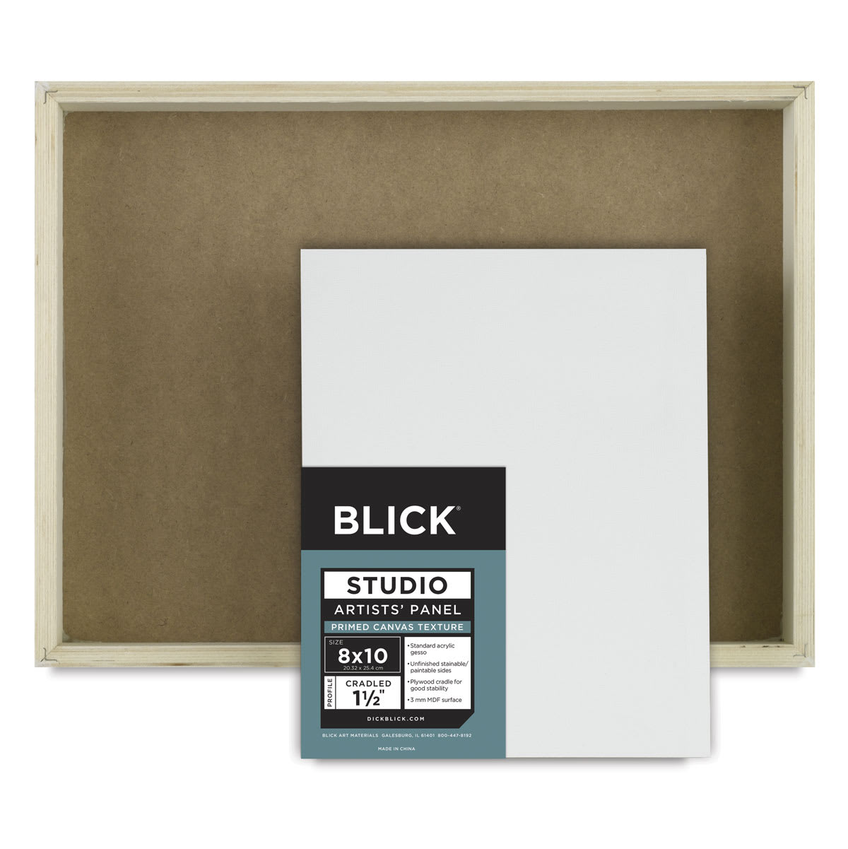 Blick Studio Artists' Panels - Front and back view of 1 1/2" profile panels