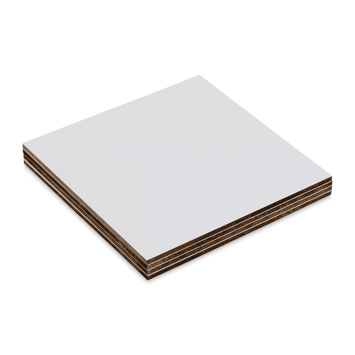 Ampersand Encausticbord Pack - 5" x 5" x 1/8", Flat, Pkg of 4 stacked laying flat