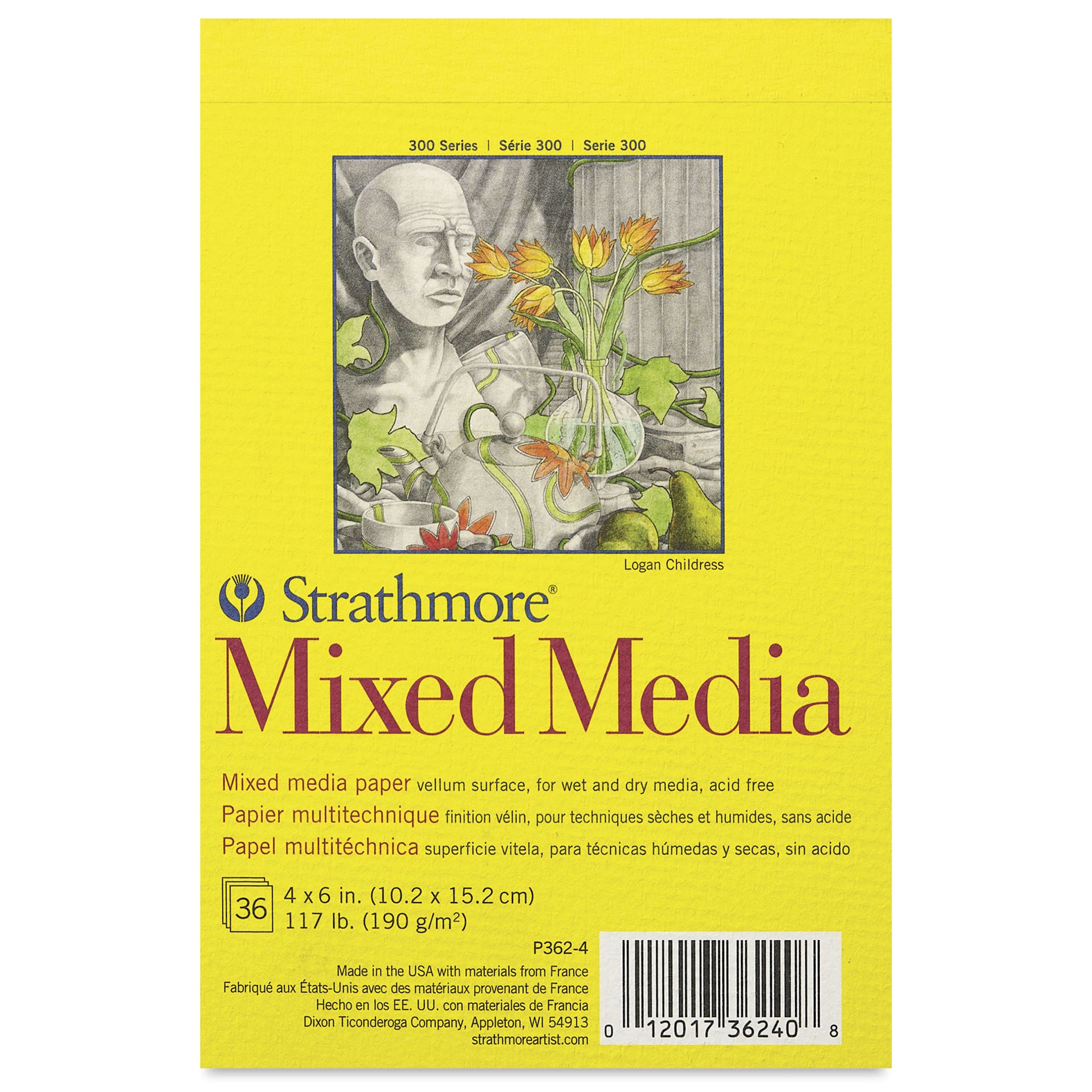 Strathmore 300 Series Tapebound Mini Mixed Media Pad - 4" x 6", front cover