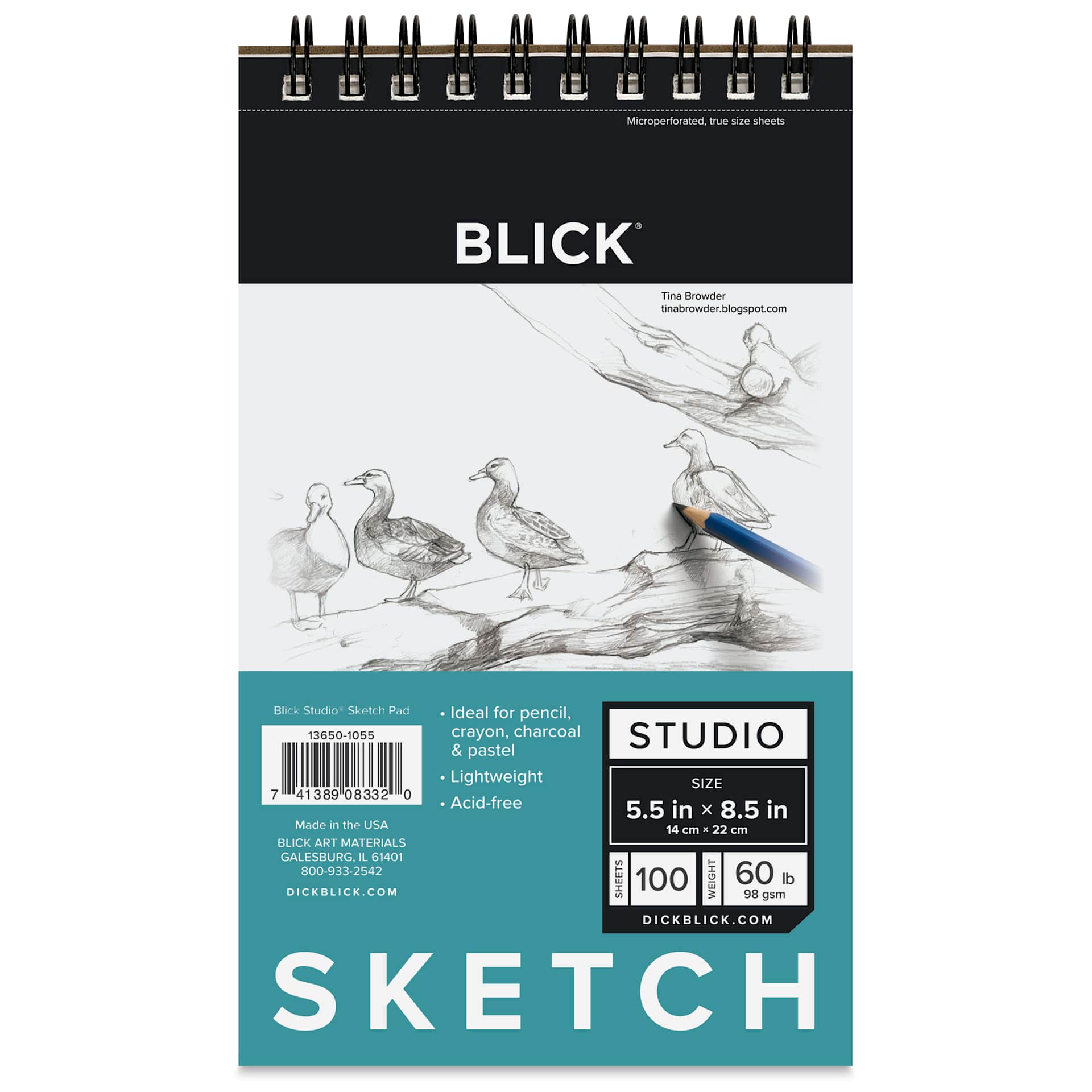 Blick Studio Sketch Pad - 5-1/2" x 8-1/2", 100 Sheets, front of pad