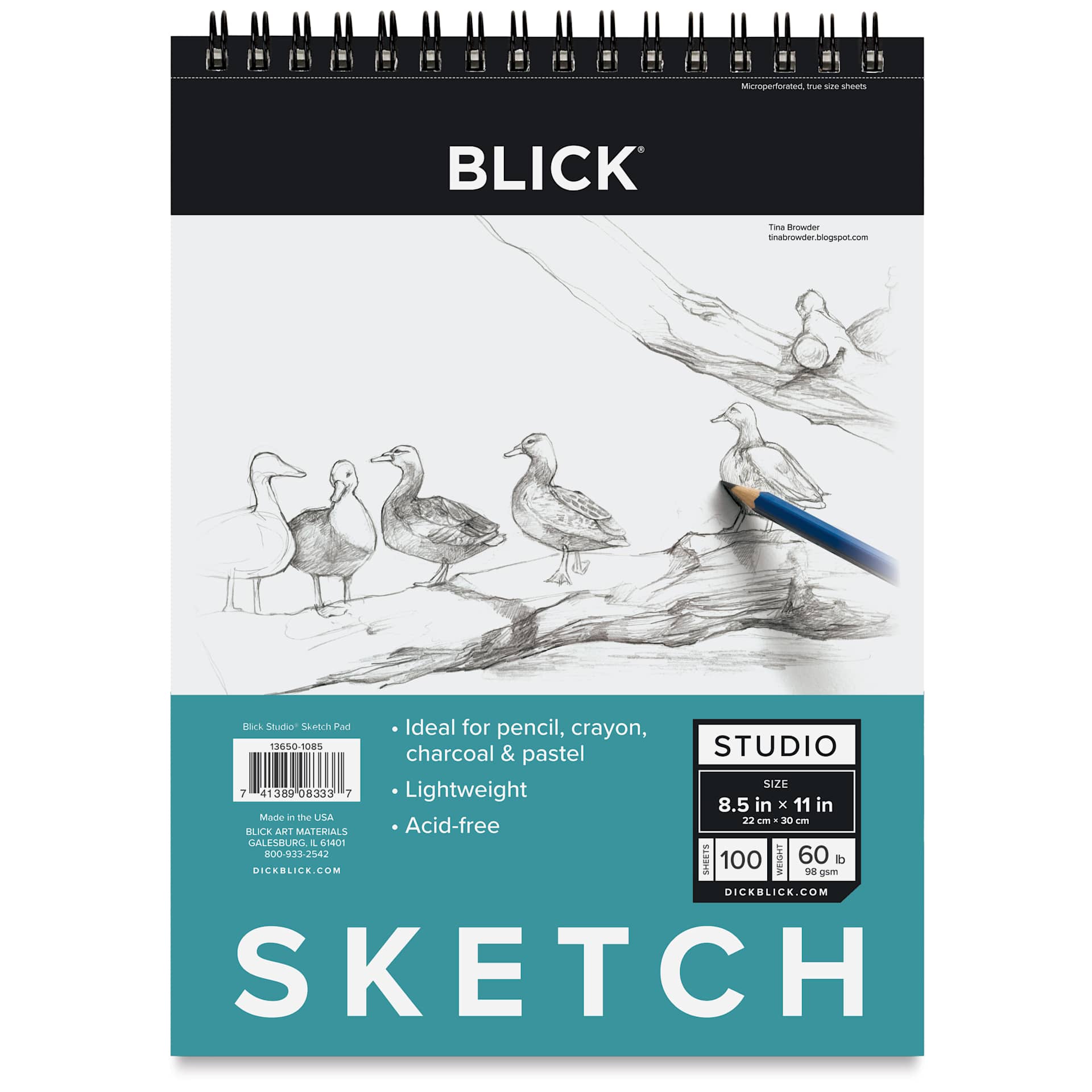 Blick Studio Sketch Pad - 8-1/2" x 11", 100 Sheets, front of pad