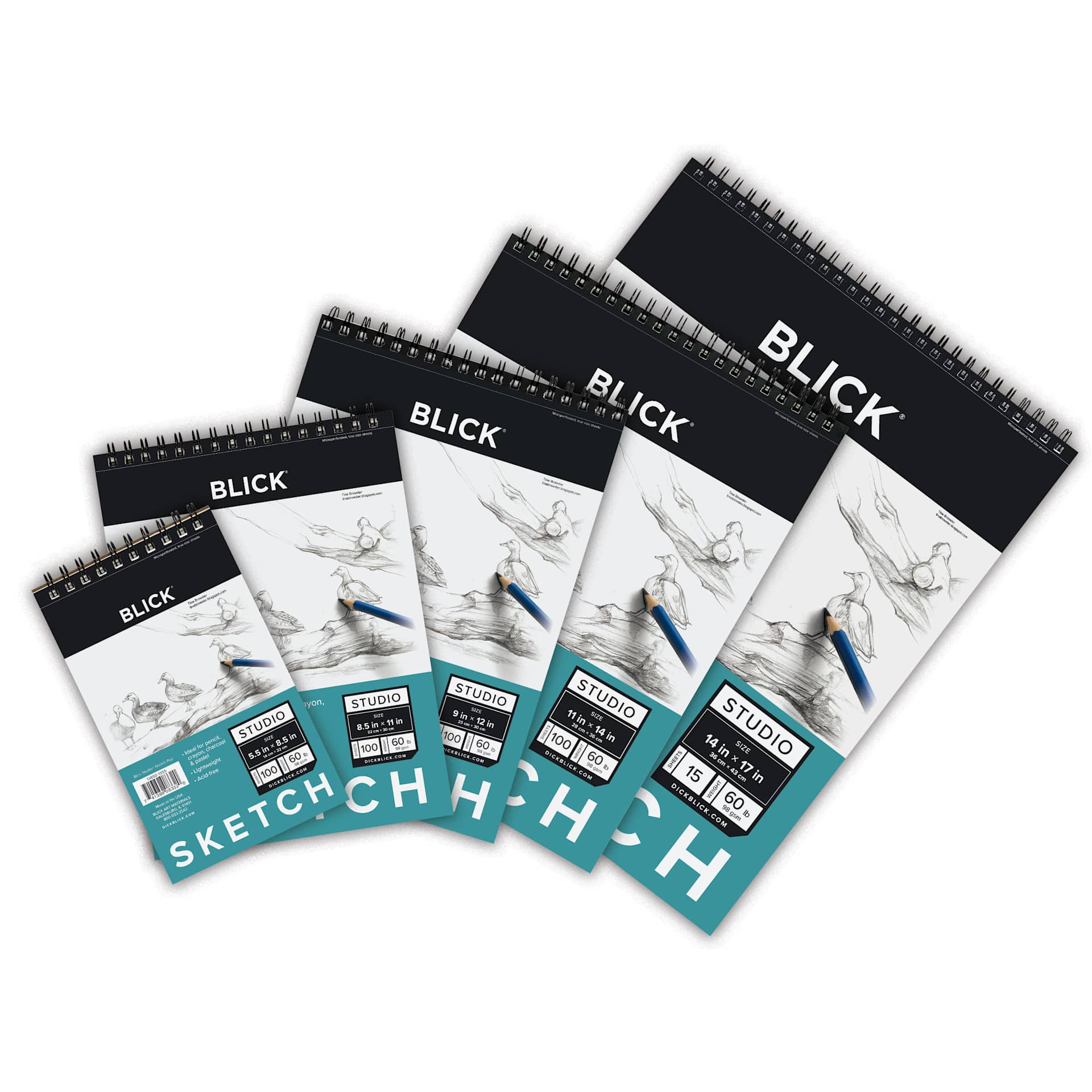 Blick Studio Sketch Pads, pads fanned out