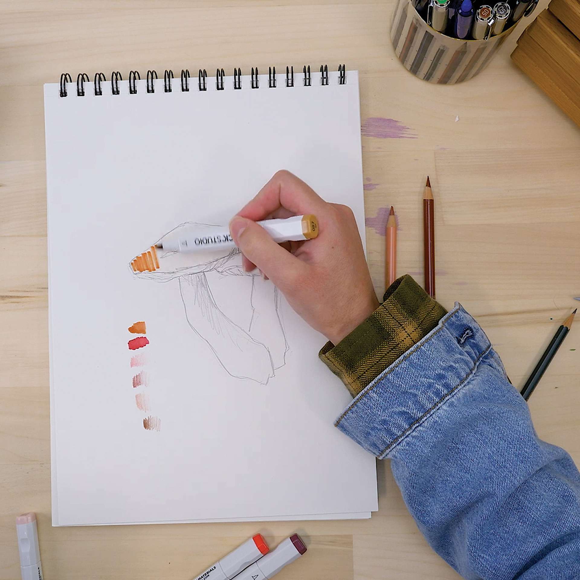 Blick Studio Sketch Pads, marker swatches on pad