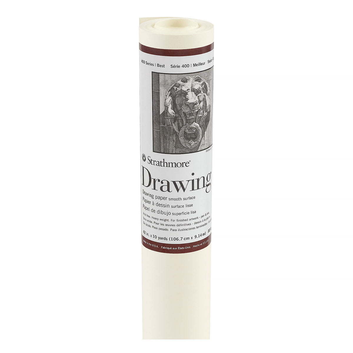 Strathmore 400 Series Smooth Surface Drawing Roll - Shown upright with label