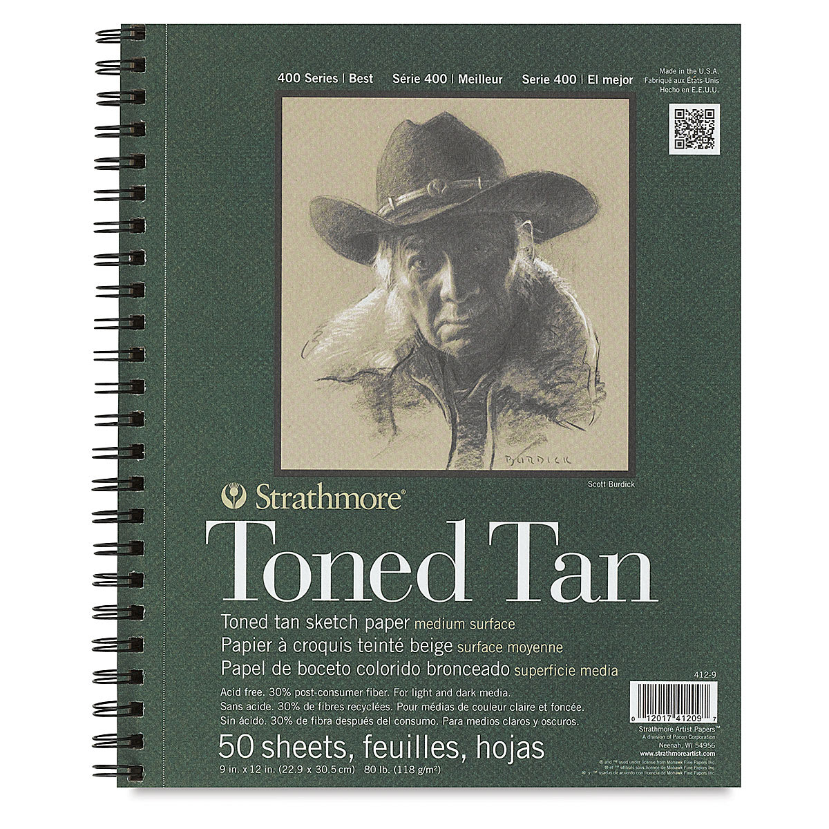 Strathmore 400 Series Recycled Toned Sketch Pad, Warm Tan, 50 sheets, 9" x 12" Strathmore 400 Series Recycled Toned Sketch Pad, Warm Tan, 50 sheets, 9" x 12"