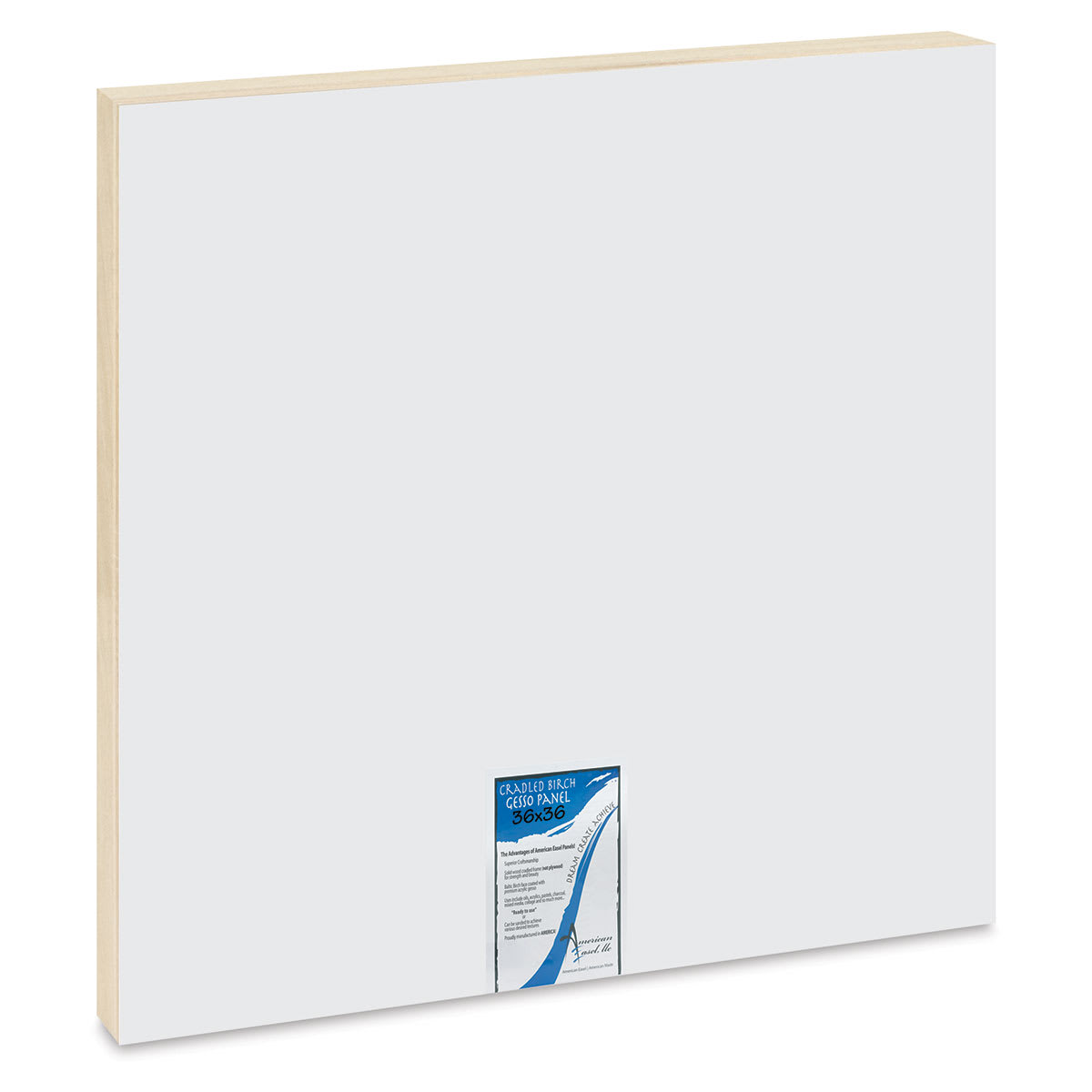 American Easel Gessoed Wood Painting Panel - 36" x 36", 1-5/8 Deep Cradle