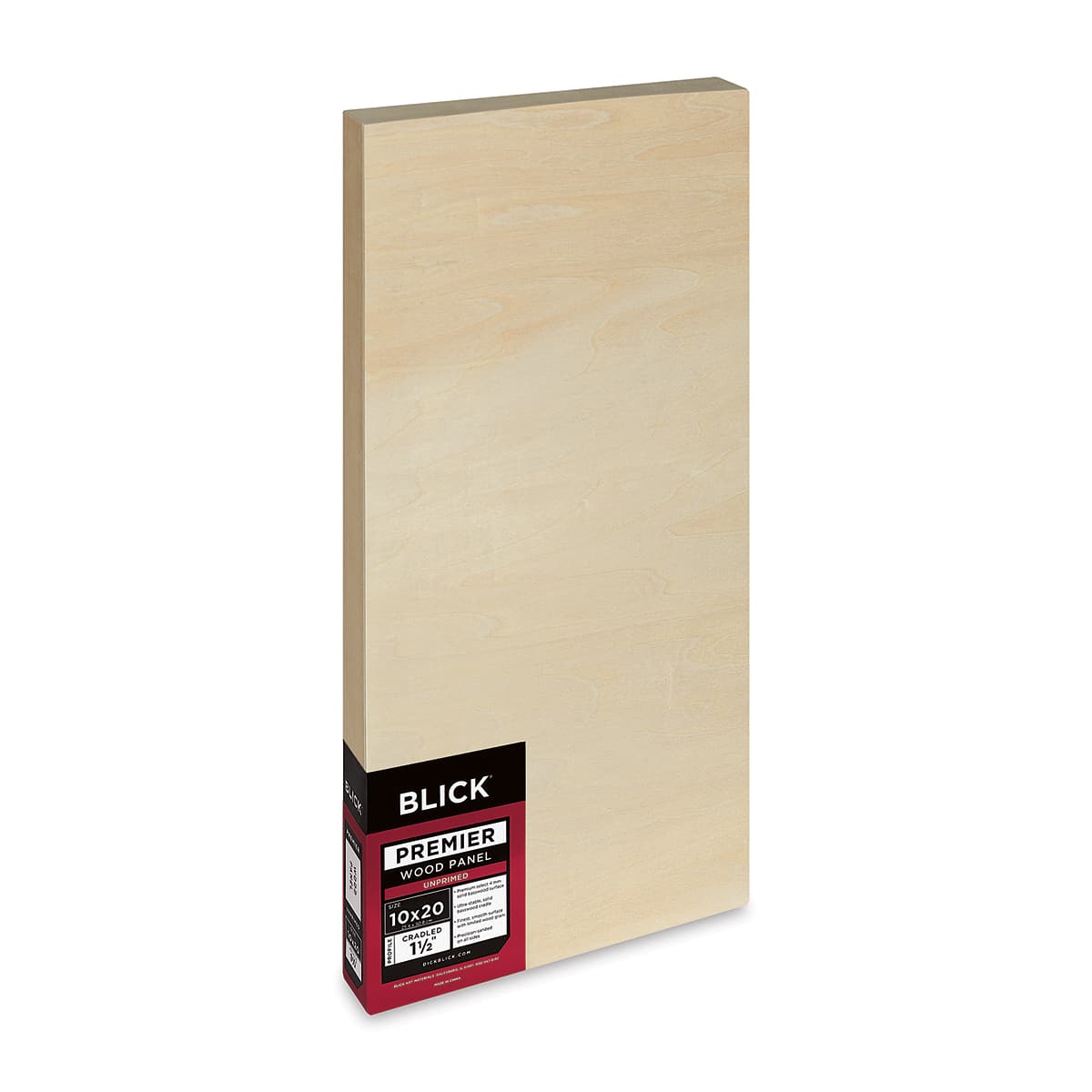 Blick Premier Wood Panel - 10'' x 20'', 1-1/2'' Gallery Profile, Cradled (side view)
