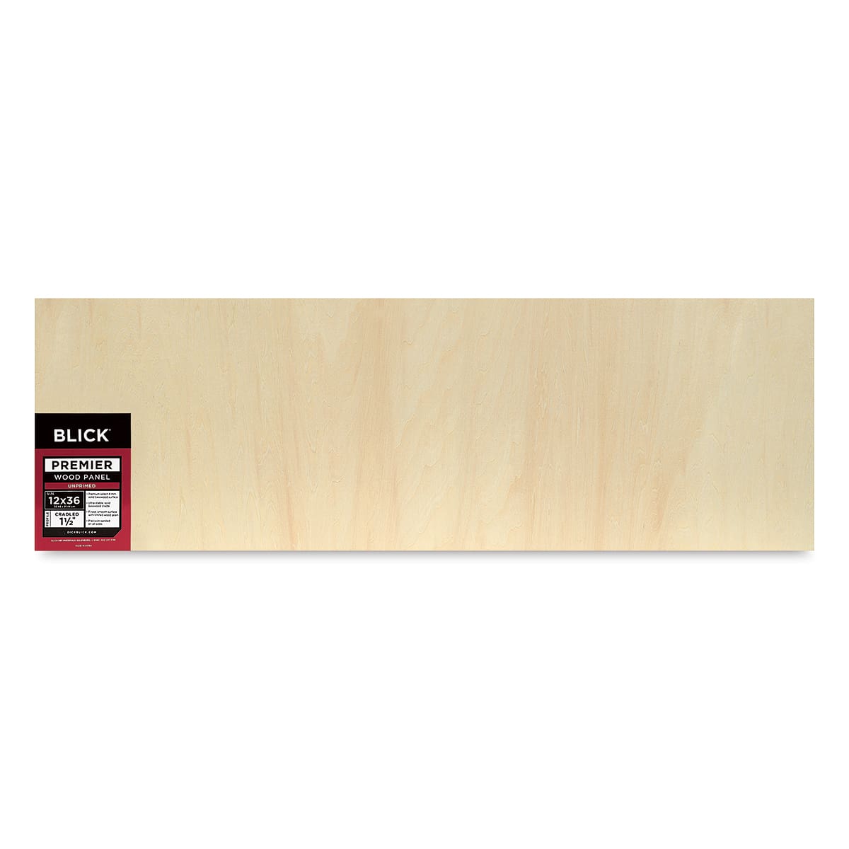 Blick Premier Wood Panel - 12'' x 36'', 1-1/2'' Gallery Profile, Cradled (front)