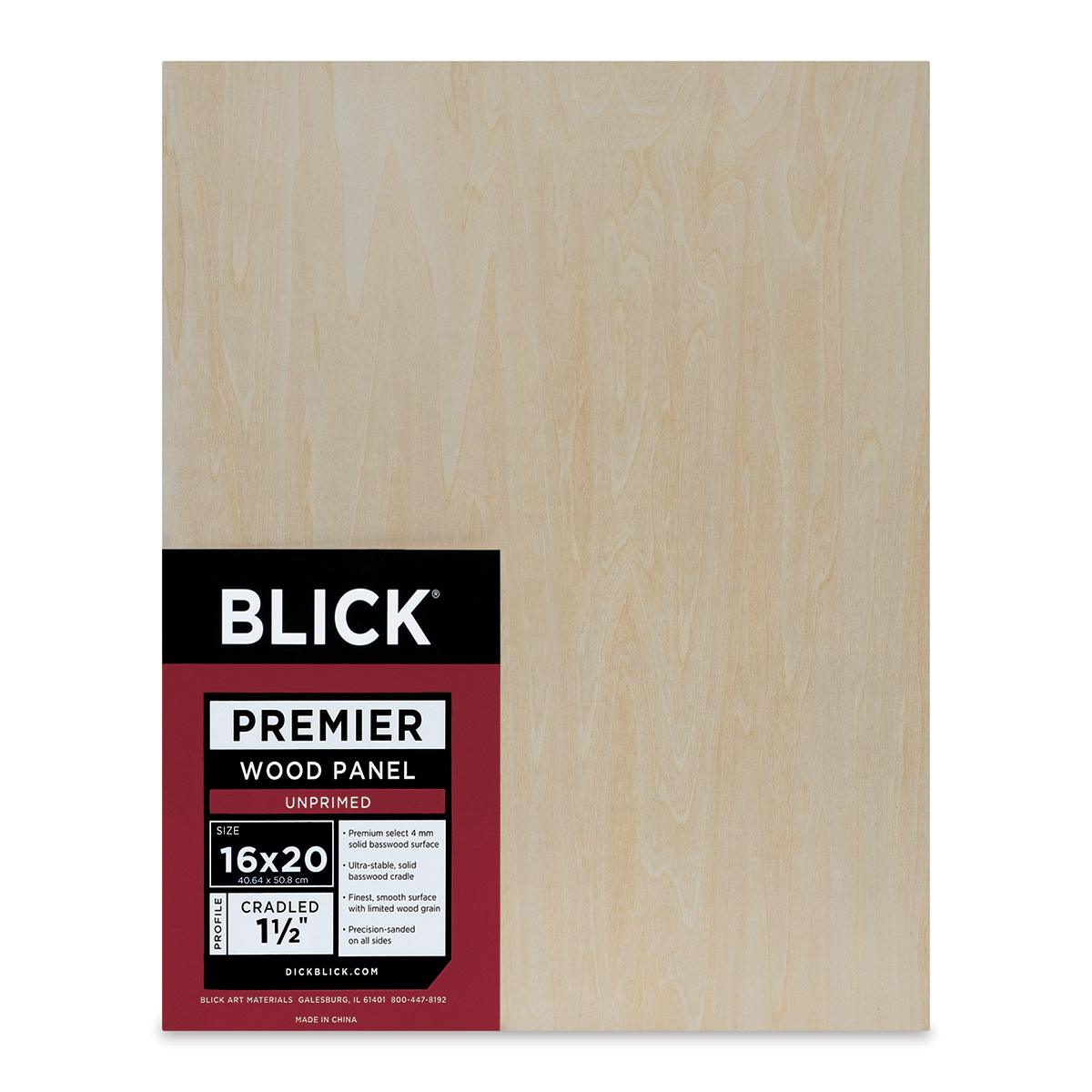 Blick Premier Wood Panel - 16'' x 20'', 1-1/2'' Gallery Profile, Cradled (front)