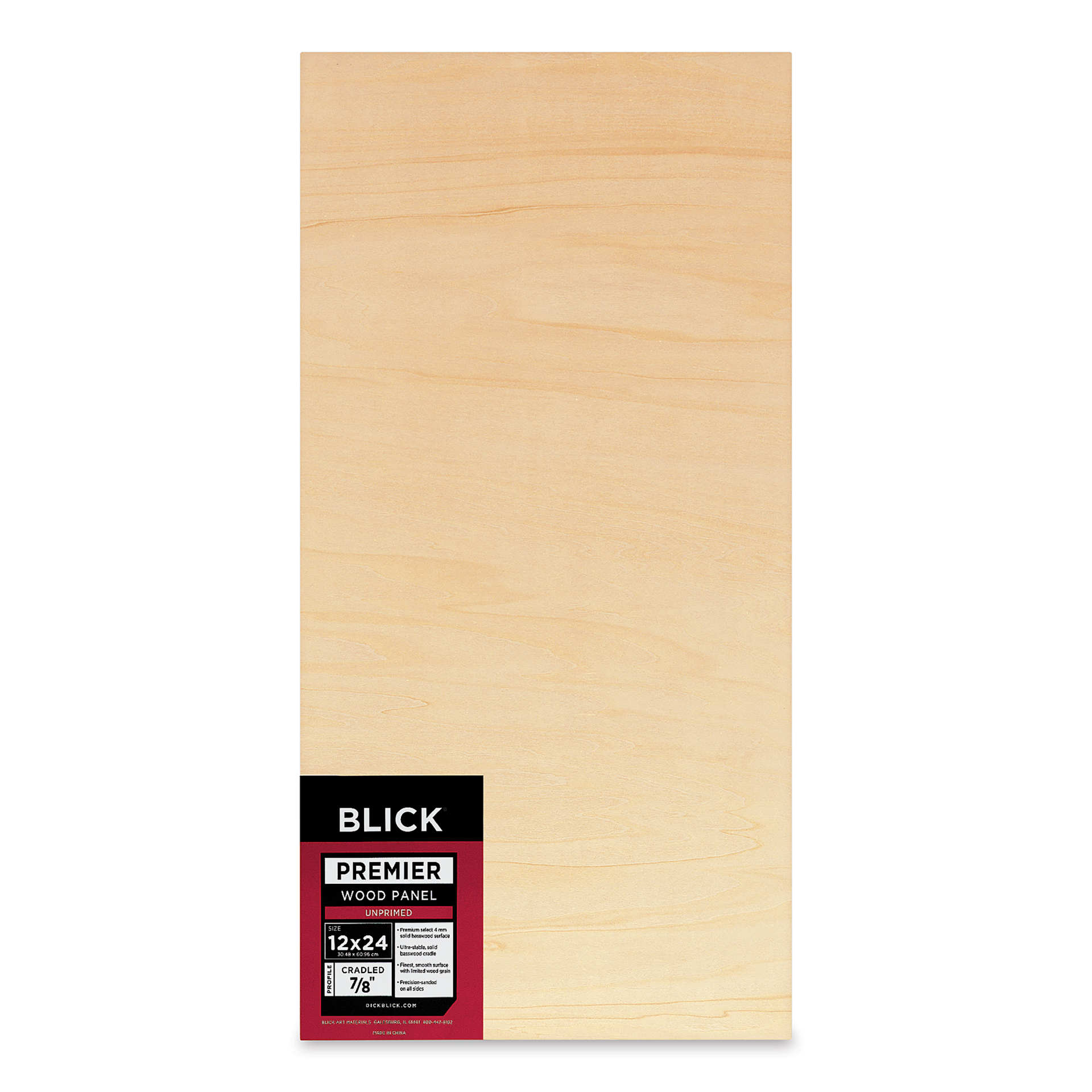 Blick Premier Wood Panel - 12" x 24", 7/8" Traditional Profile, Cradled