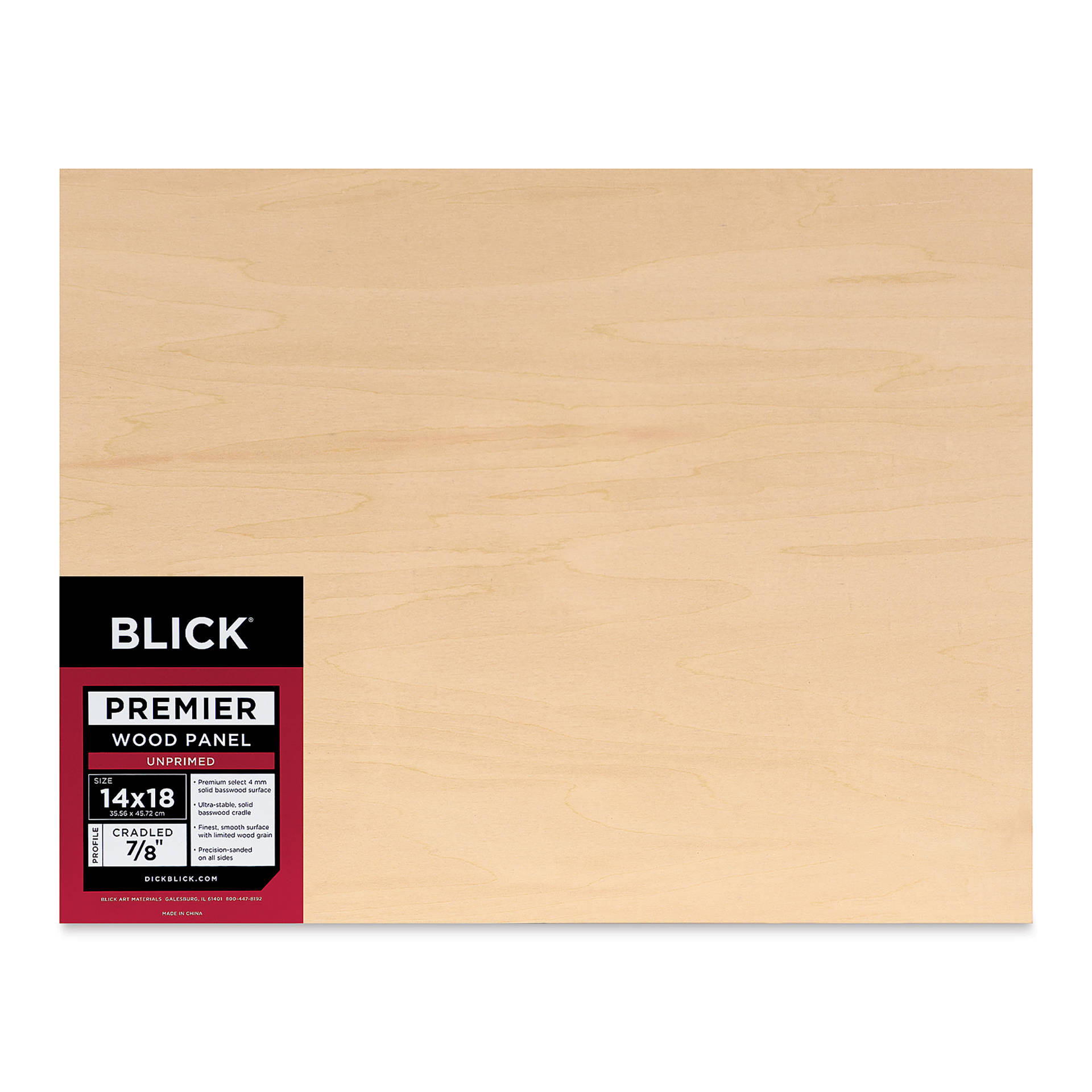 Blick Premier Wood Panel - 14" x 18", 7/8" Traditional Profile, Cradled