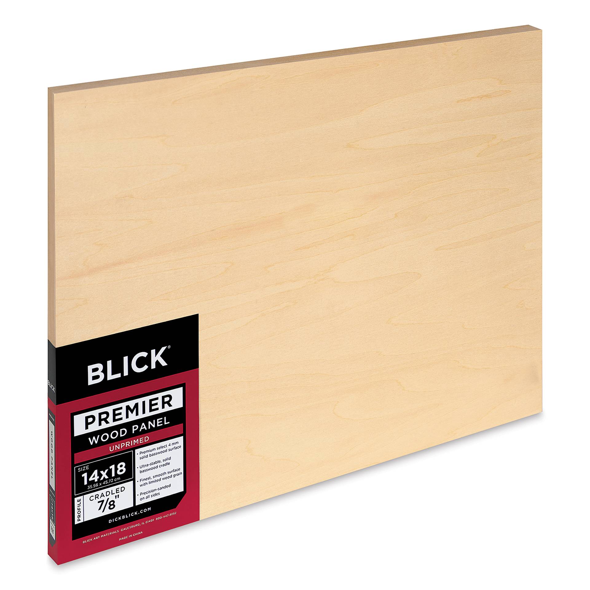 Blick Premier Wood Panel - 14" x 18", 7/8" Traditional Profile, Cradled