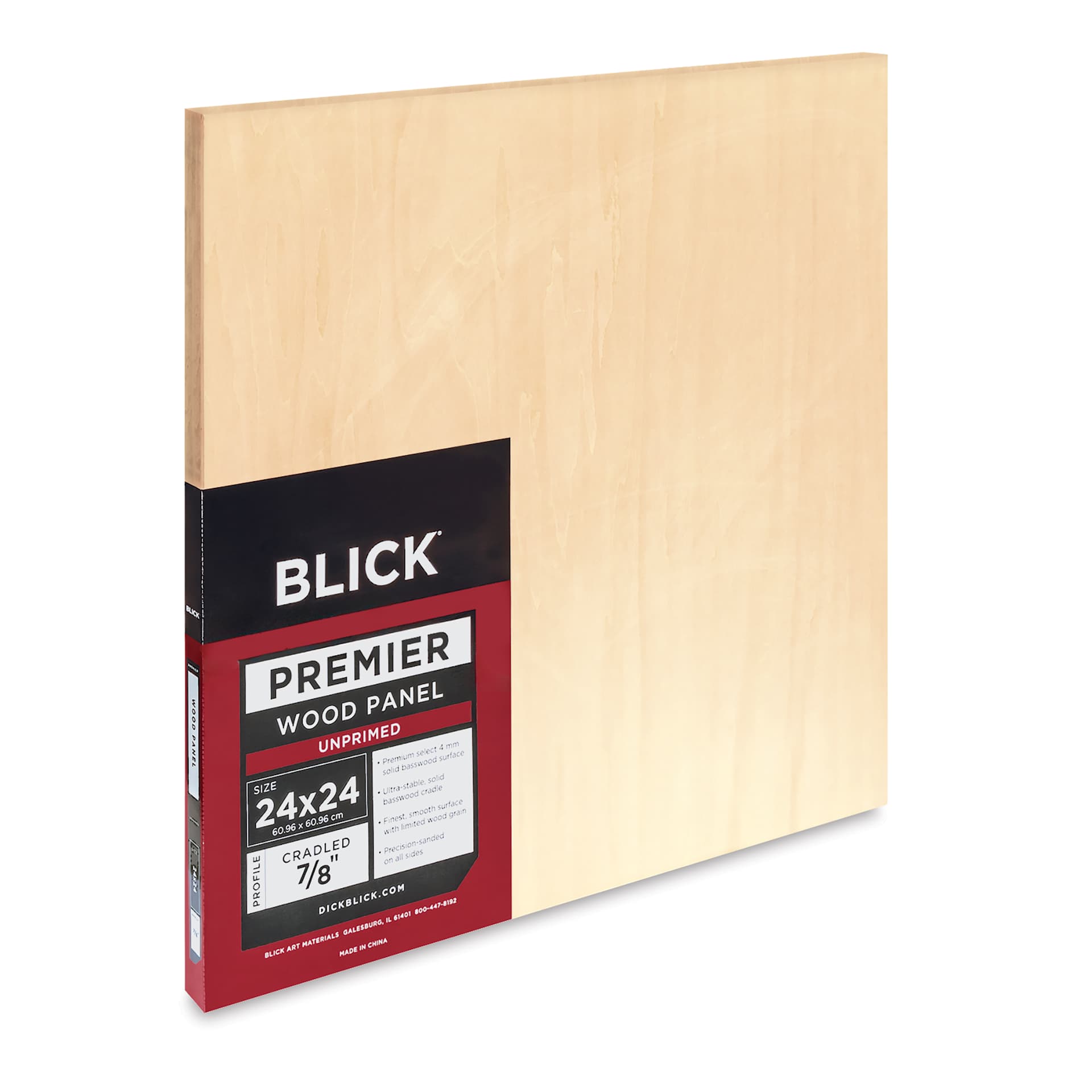 Blick Premier Wood Panel - 24" x 24", 7/8" Traditional Profile, Cradled