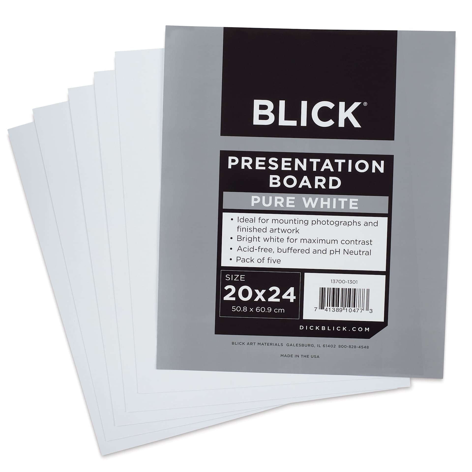 Blick Presentation Board Pack - 20" x 24", Pure White, Pkg of 5