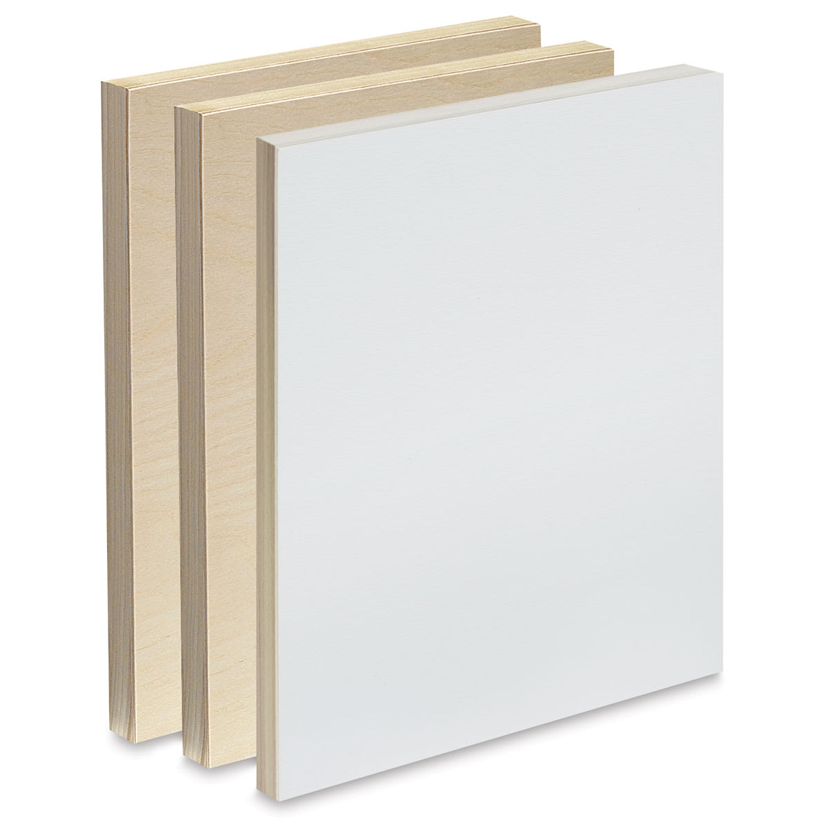 American Easel Wood Painting Panel - 9" x 12", Pkg of 3 Panels, Two Unprimed and One Primed