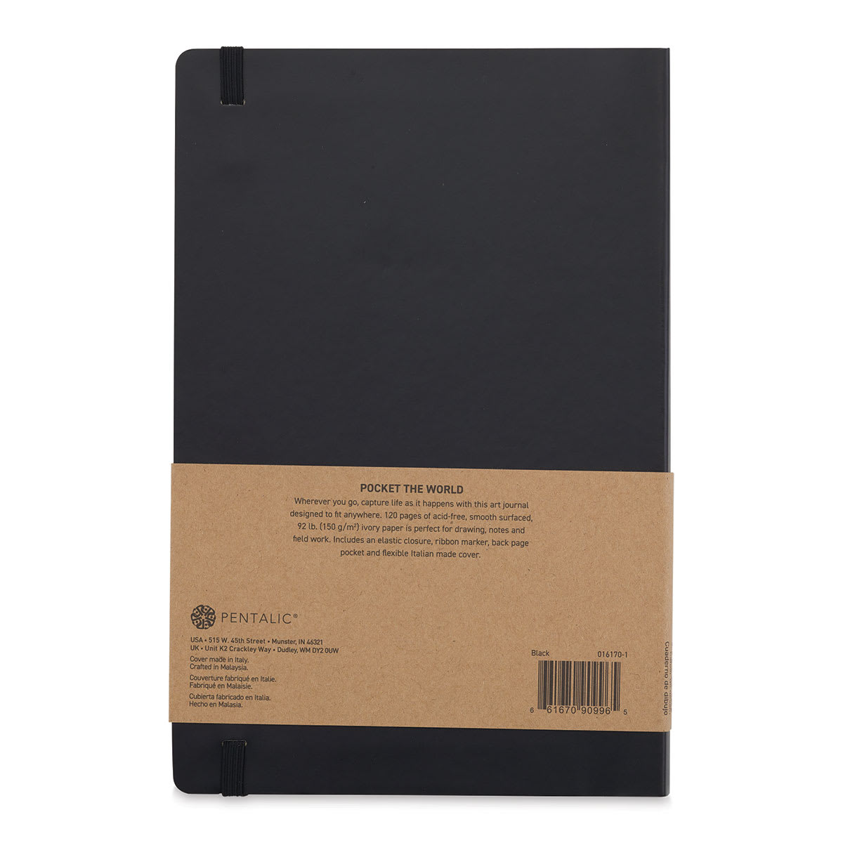 Pentalic Traveler Draw Pocket Journal - 9" x 6", 120 pages