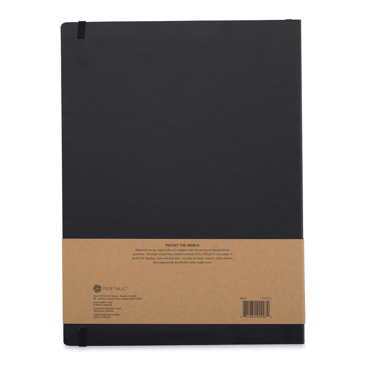 Pentalic Traveler Draw Pocket Journal - 12" x 9", 120 pages
