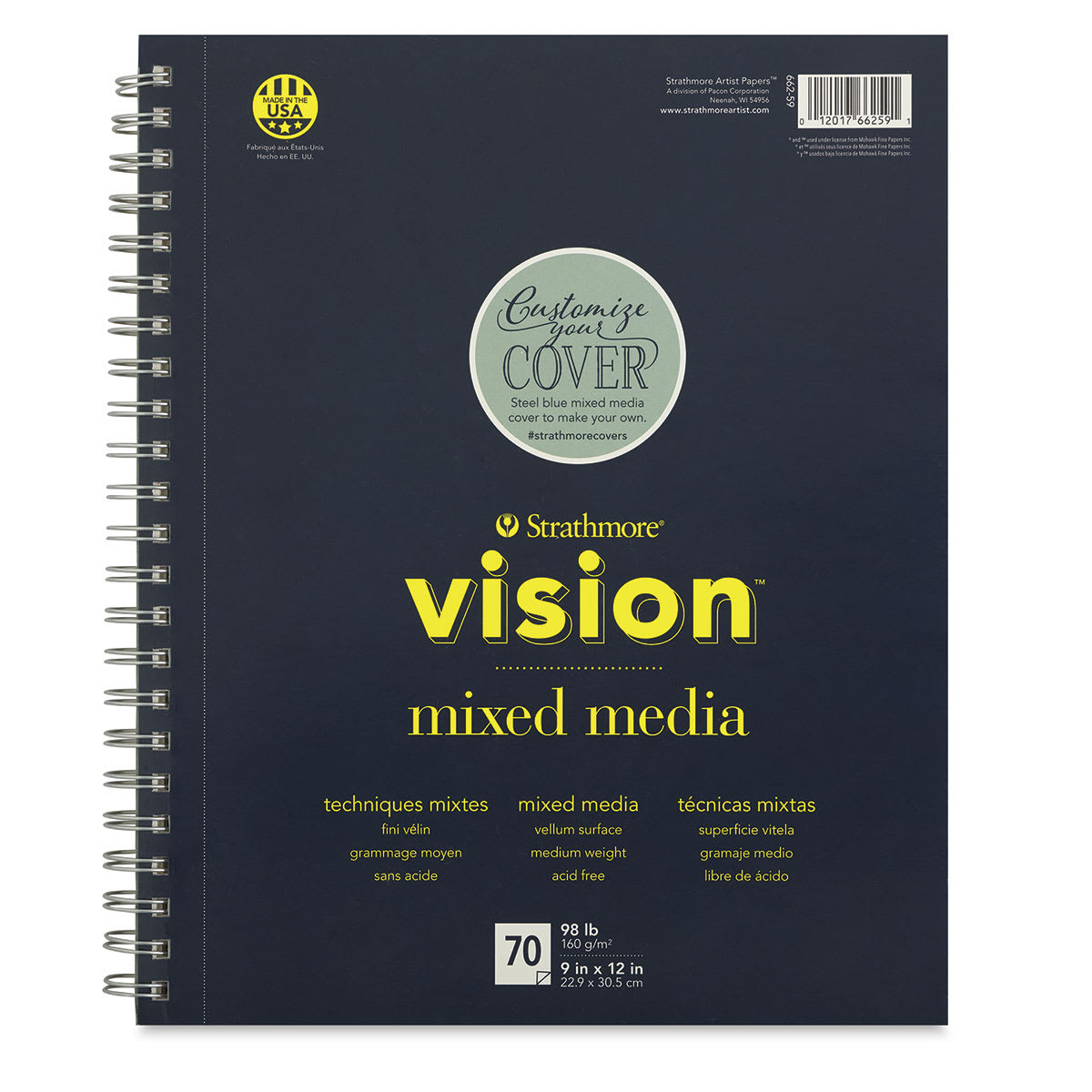 Strathmore Vision Mixed Media Pads - Front view of 12" x 9" pad