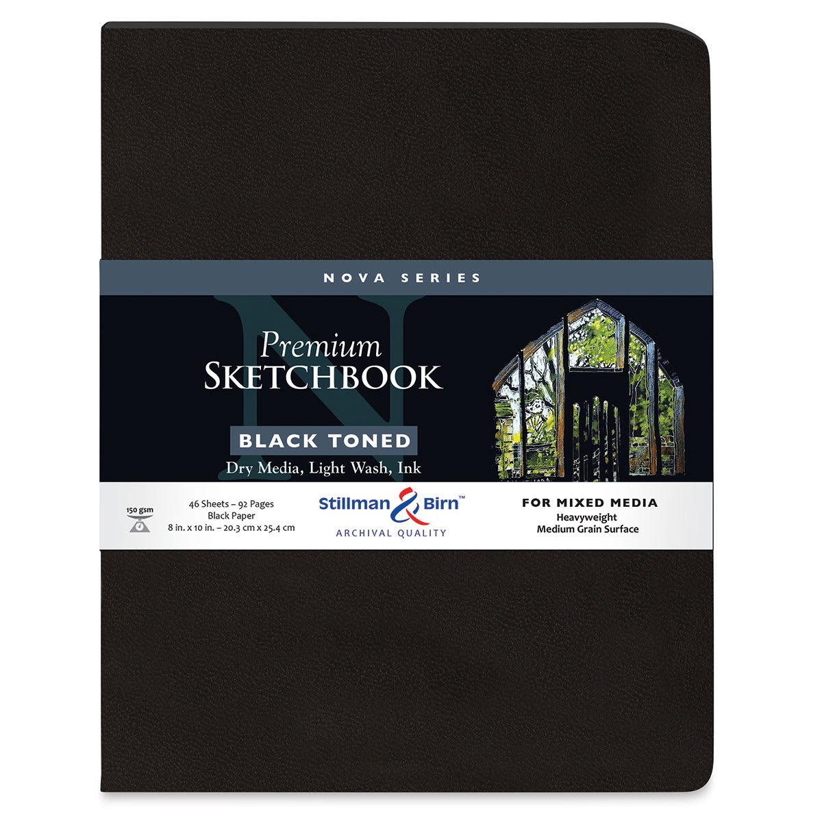 Stillman & Birn Nova Series Toned Softcover Sketchbook - Black, 8" x 10", front cover Stillman & Birn Nova Series Toned Softcover Sketchbook - Black, 8" x 10", front cover