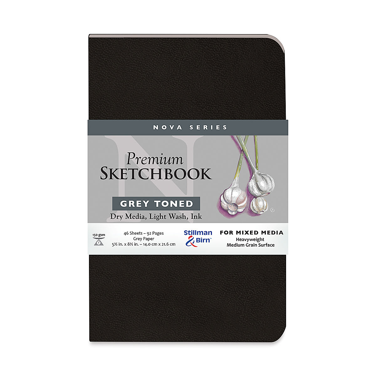 Stillman & Birn Nova Series Toned Softcover Sketchbook - Grey, 5-1/2" x 8-1/2", front cover