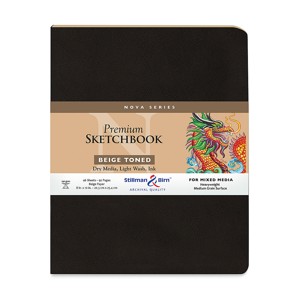 Stillman & Birn Nova Series Toned Softcover Sketchbook - Beige, 8" x 10", front cover Stillman & Birn Nova Series Toned Softcover Sketchbook - Beige, 8" x 10", front cover