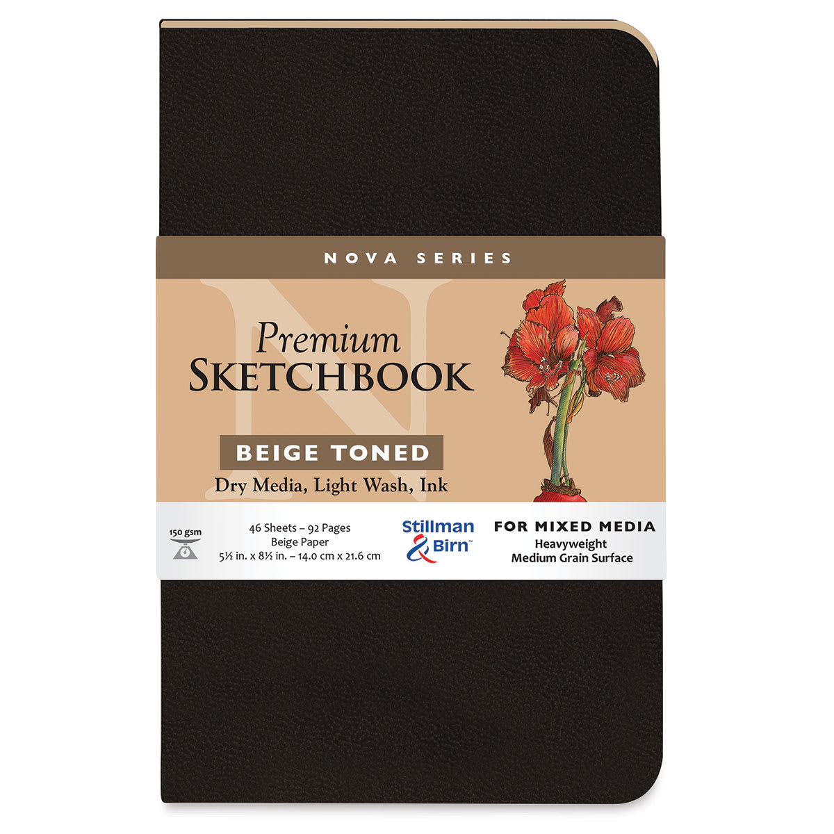 Stillman & Birn Nova Series Toned Softcover Sketchbook - Beige, 5-1/2" x 8-1/2", cover