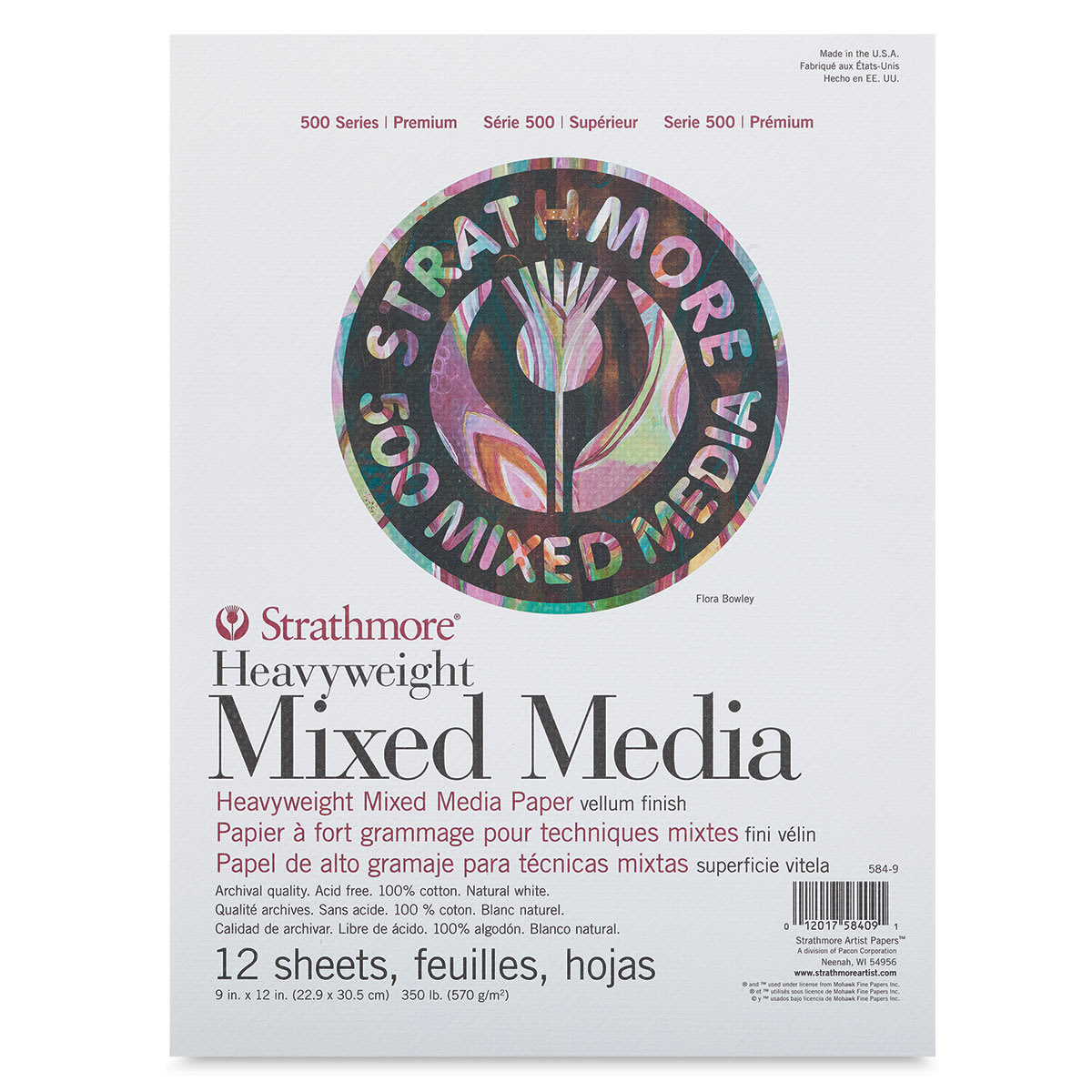 Strathmore 500 Series Heavyweight Mixed Media Pads - Front cover of 9" x 12" pad shown Strathmore 500 Series Heavyweight Mixed Media Pads - Front cover of 9" x 12" pad shown