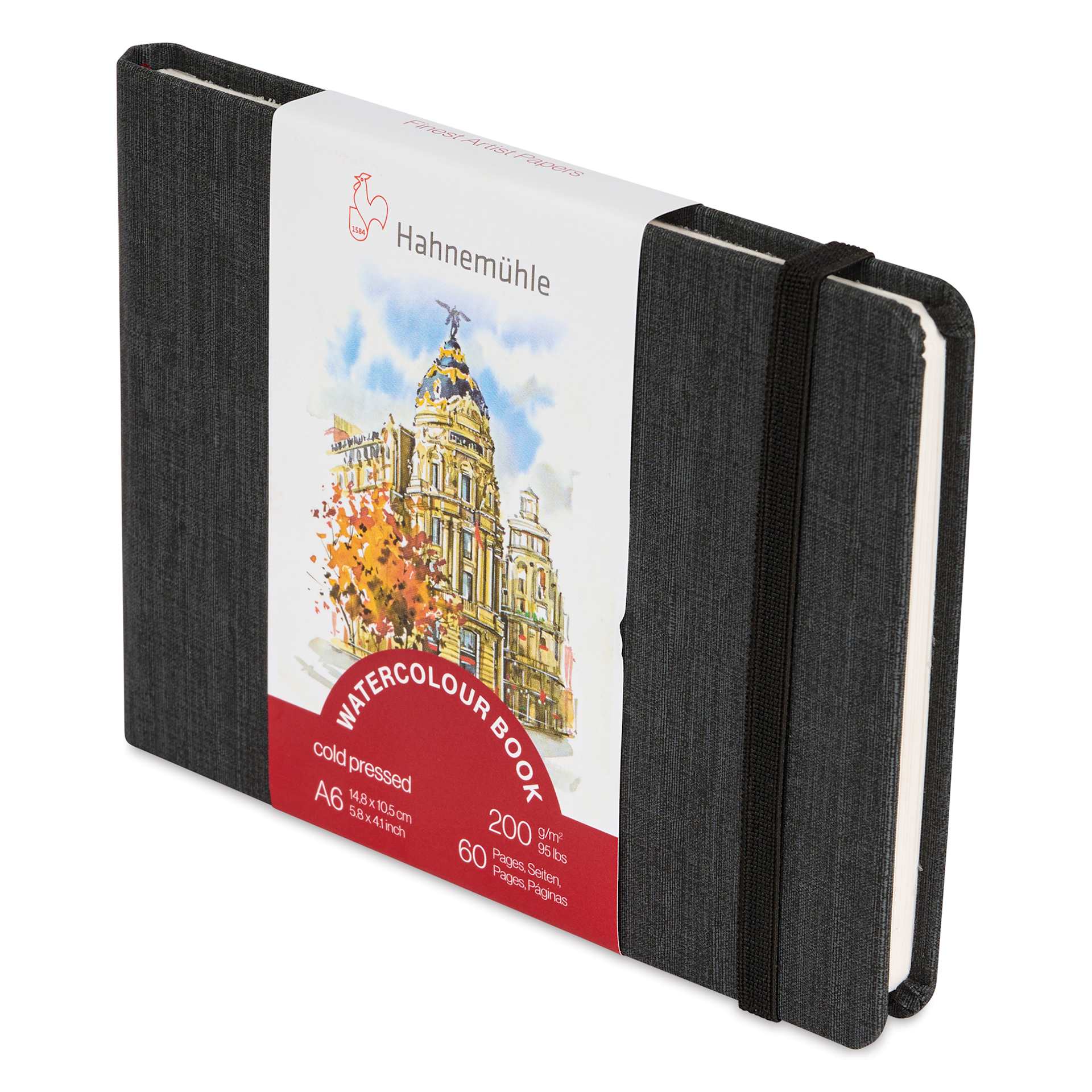 Hahnemühle Akademie Aquarell Watercolor Book - 5-3/4" x 4", side shown