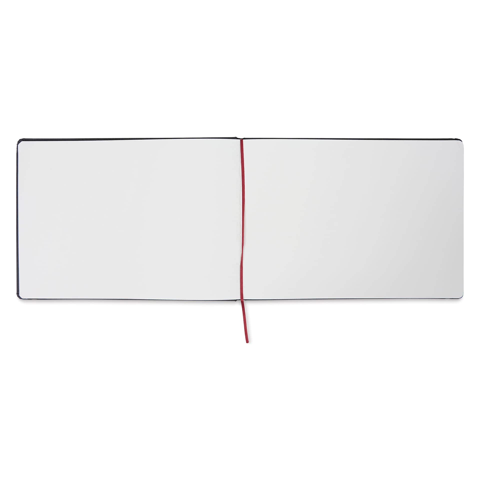 Hahnemühle Akademie Aquarell Watercolor Book - 8" x 11-1/2" open showing the red ribbon bookmark