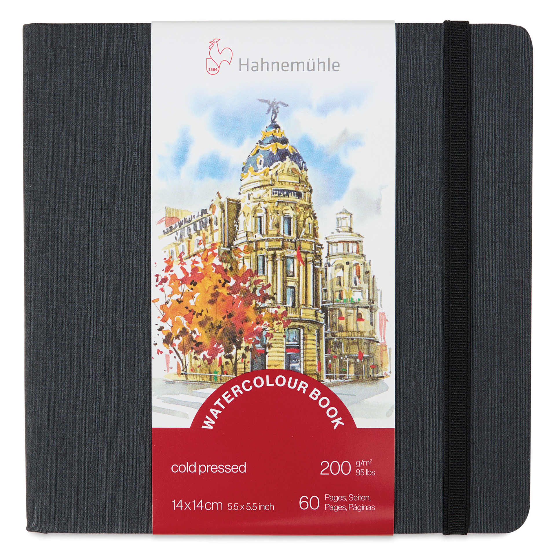 Hahnemühle Akademie Aquarell Watercolor Book - 5-1/2" x 5-1/2" front of packaging Hahnemühle Akademie Aquarell Watercolor Book - 5-1/2" x 5-1/2" front of packaging