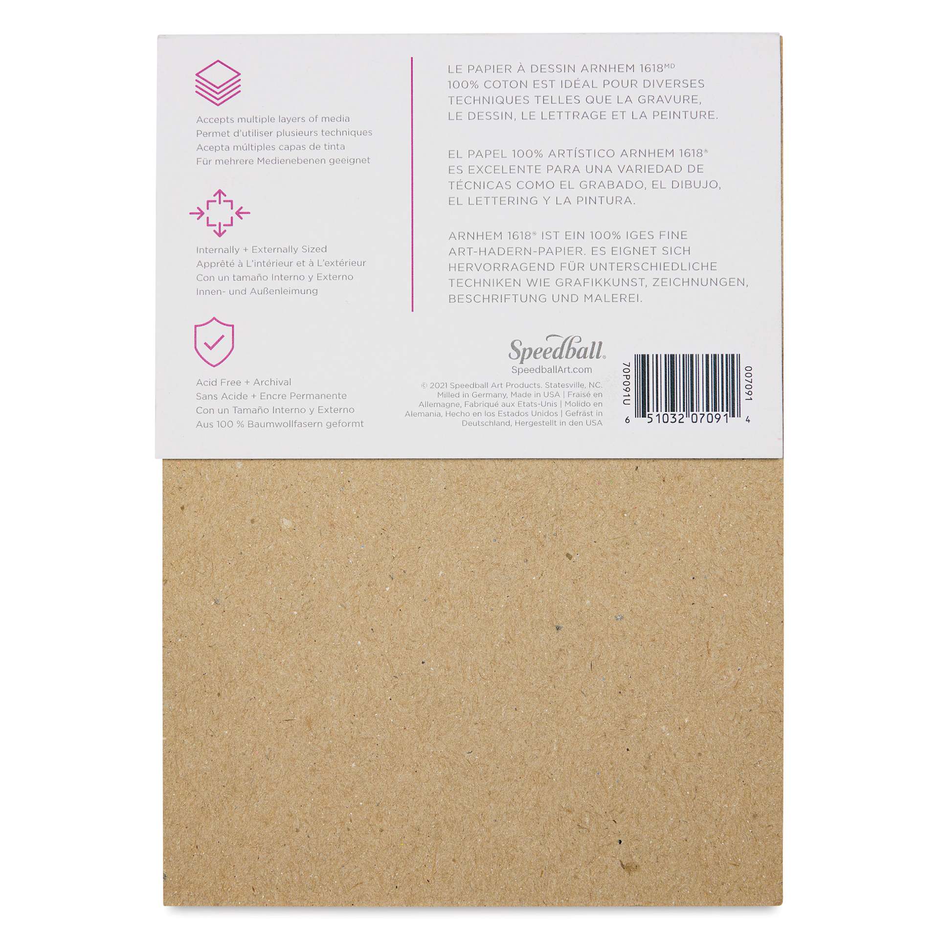 Arnhem 1618 Paper Pad by Speedball - White, 5" x 7", 20 Sheets, back cover