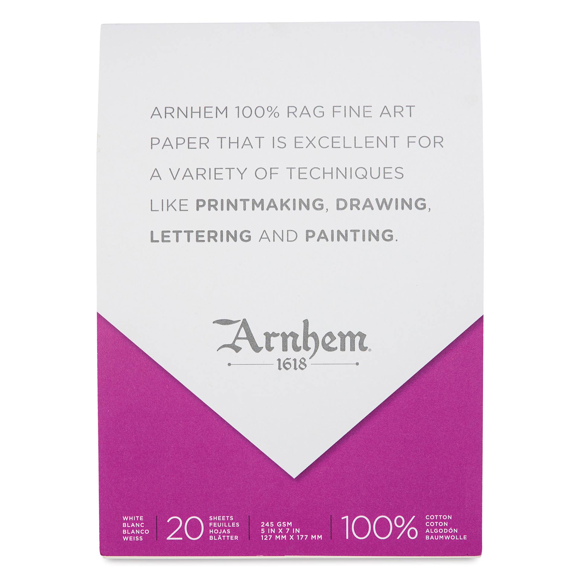 Arnhem 1618 Paper Pad by Speedball - White, 5" x 7", 20 Sheets, front cover